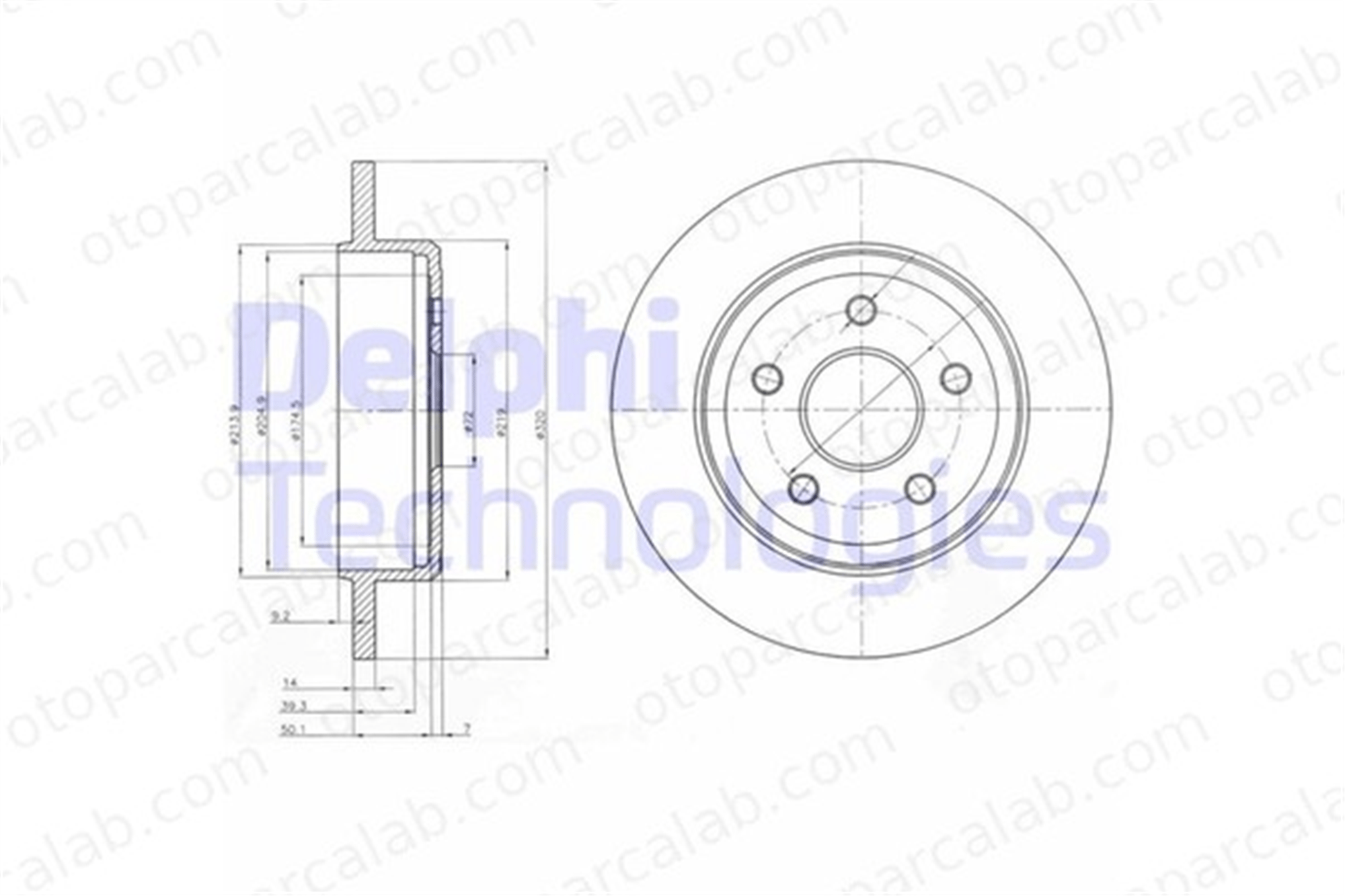 DELPHI BG4160 Fren Disk Ayna Arka Sağ ve Sol JEEP GRAND CHEROKEE III COMMANDER 1052089275AB 52089275AB