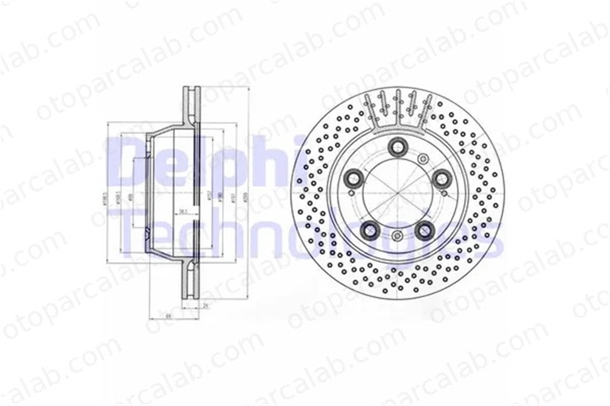 DELPHI BG4163C Fren Disk Ayna Arka Sağ ve Sol PORSCHE 911 Cabrio 911 99635240105 99635240104