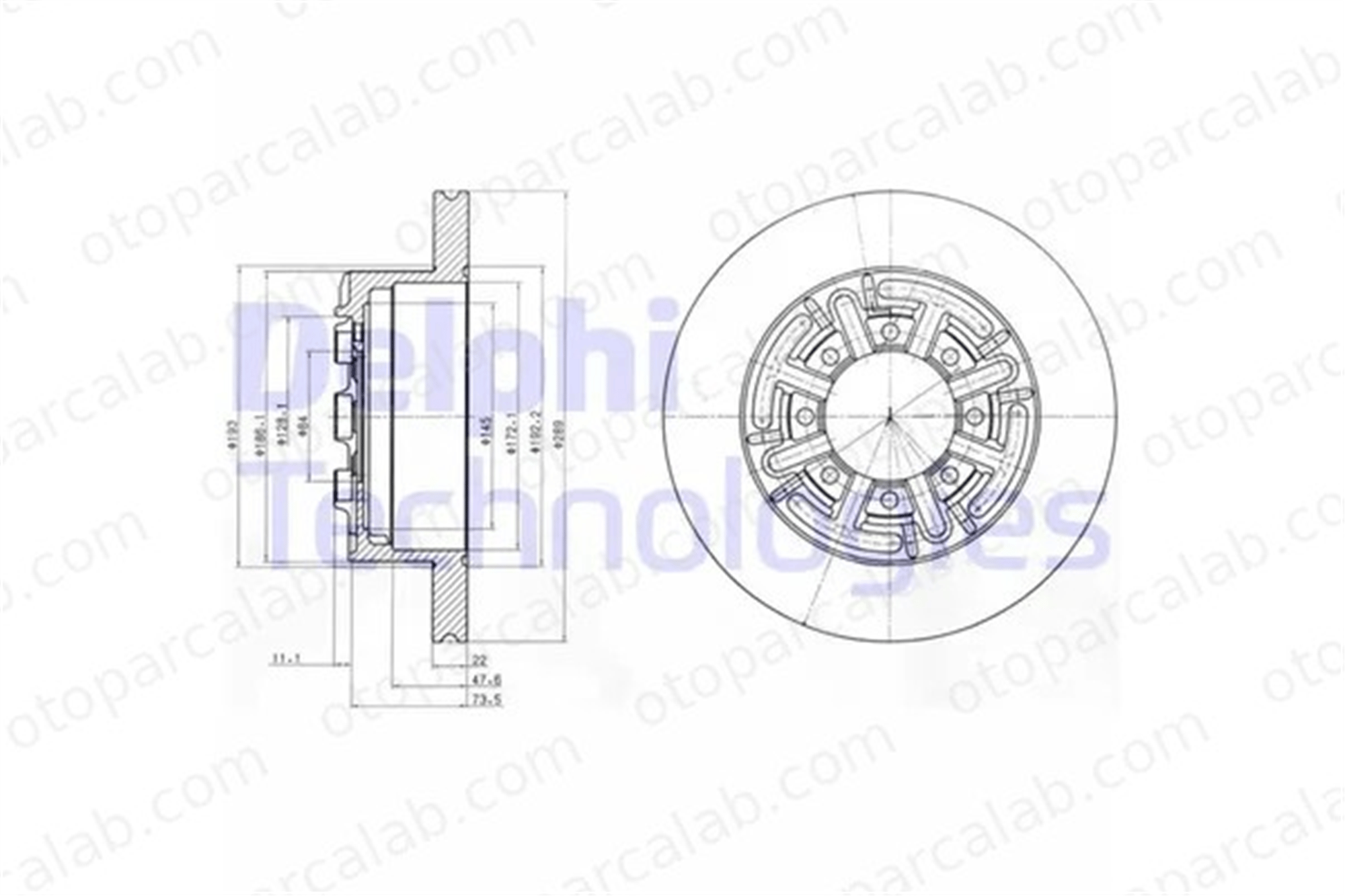 DELPHI BG4171 Fren Disk Ayna Arka Sağ ve Sol IVECO DAILY III Platform şasi DAILY IV Platform şasi 7180256 42471111