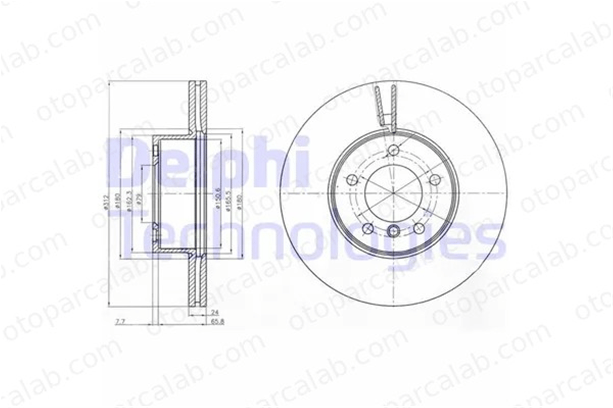 DELPHI BG4172C Fren Disk Ayna Ön Sağ ve Sol BMW 3 Touring 3 34116774875 3411679221