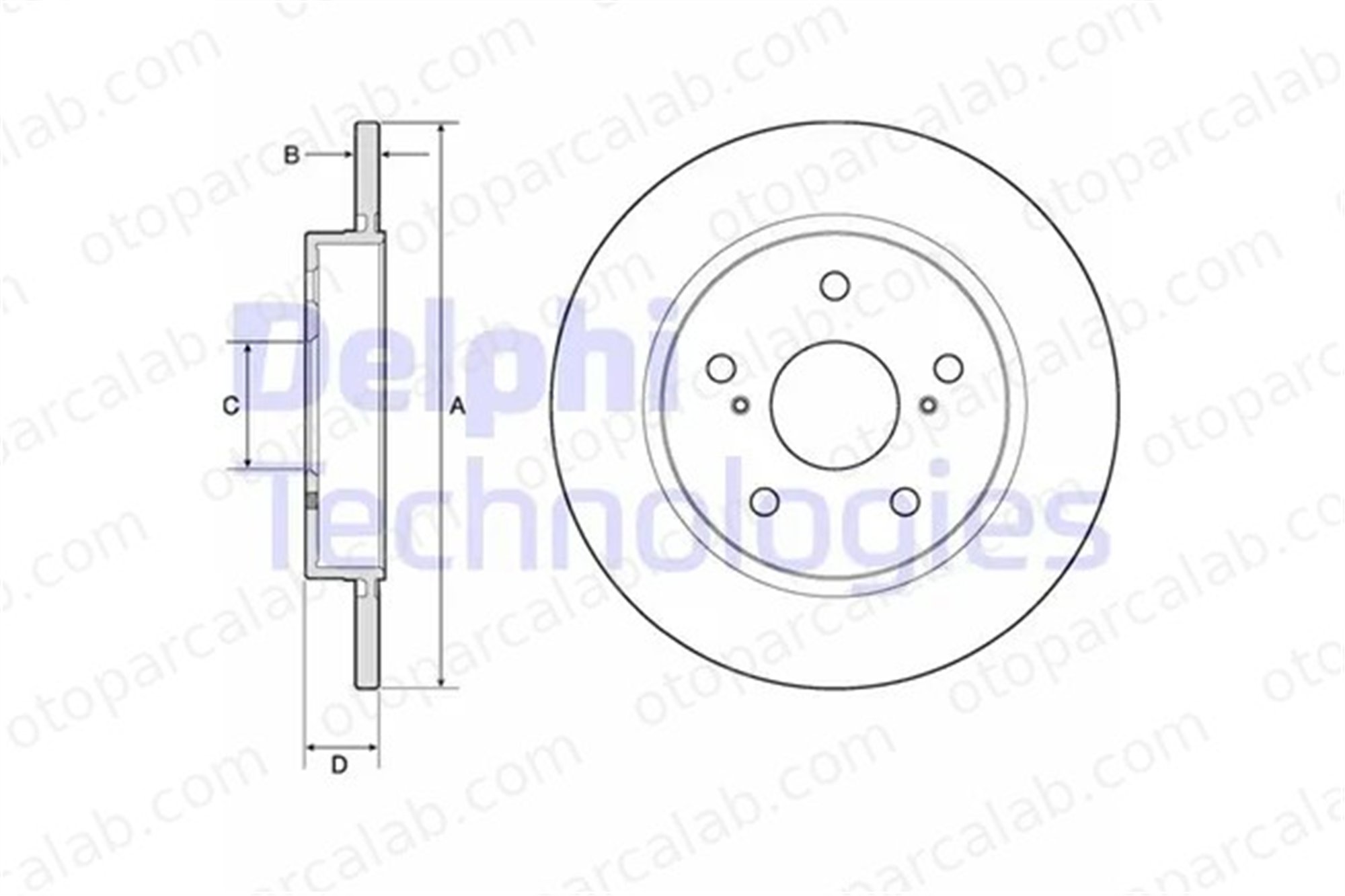 DELPHI BG4183C Fren Disk Ayna Arka Sağ ve Sol TOYOTA AURIS AURIS Station wagon 4243102170 4243102180