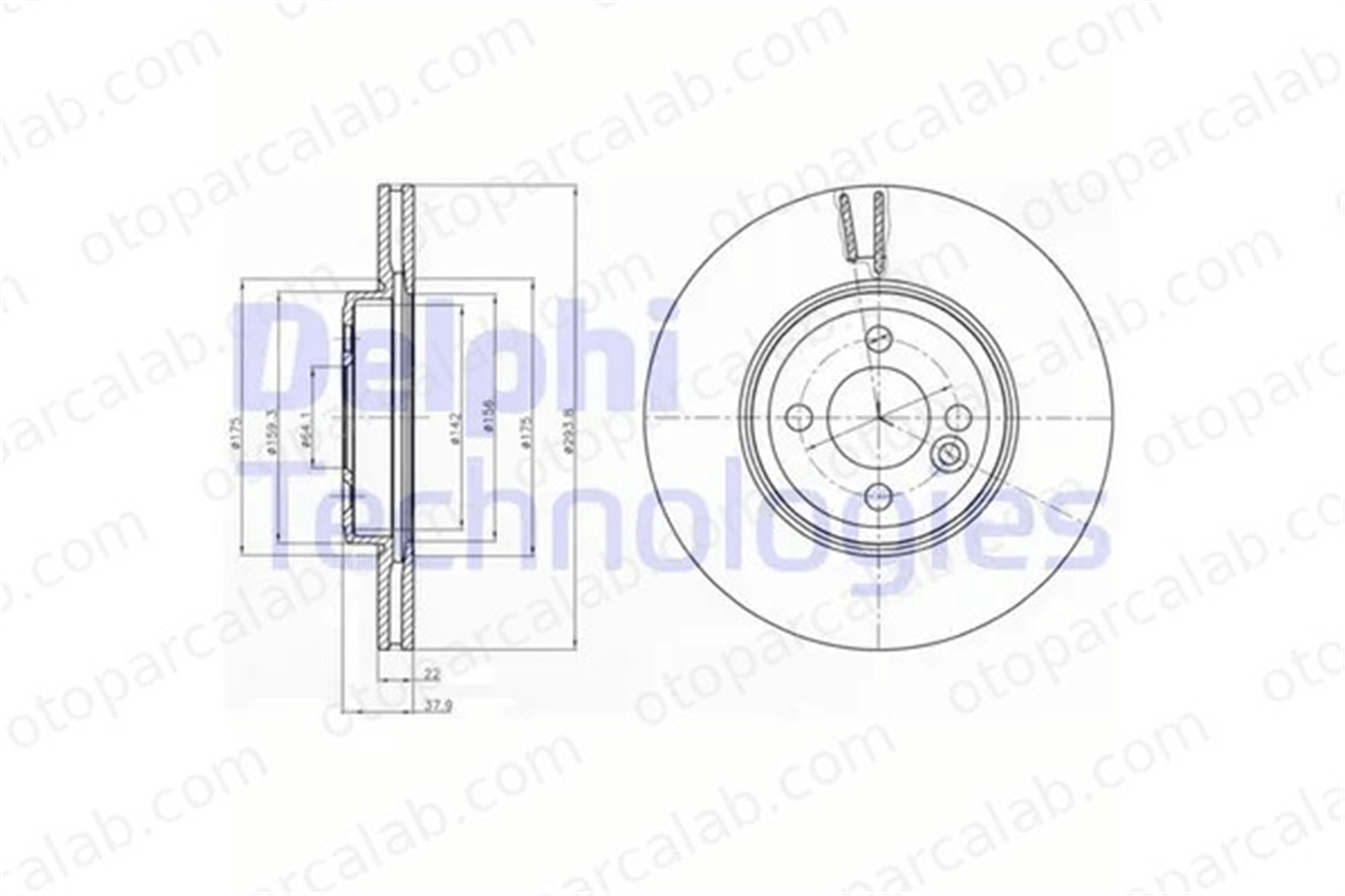 DELPHI BG4184 Fren Disk Ayna Ön Sağ ve Sol MINI MINI MINI Roadster BG4184 34116774986
