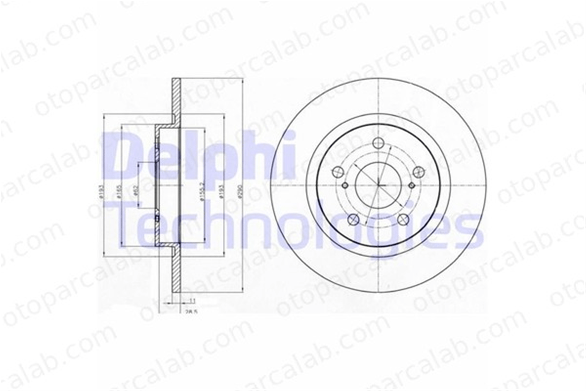 DELPHI BG4200C Fren Disk Ayna Arka Sağ ve Sol TOYOTA AVENSIS Sedan AVENSIS Station wagon 4243105070