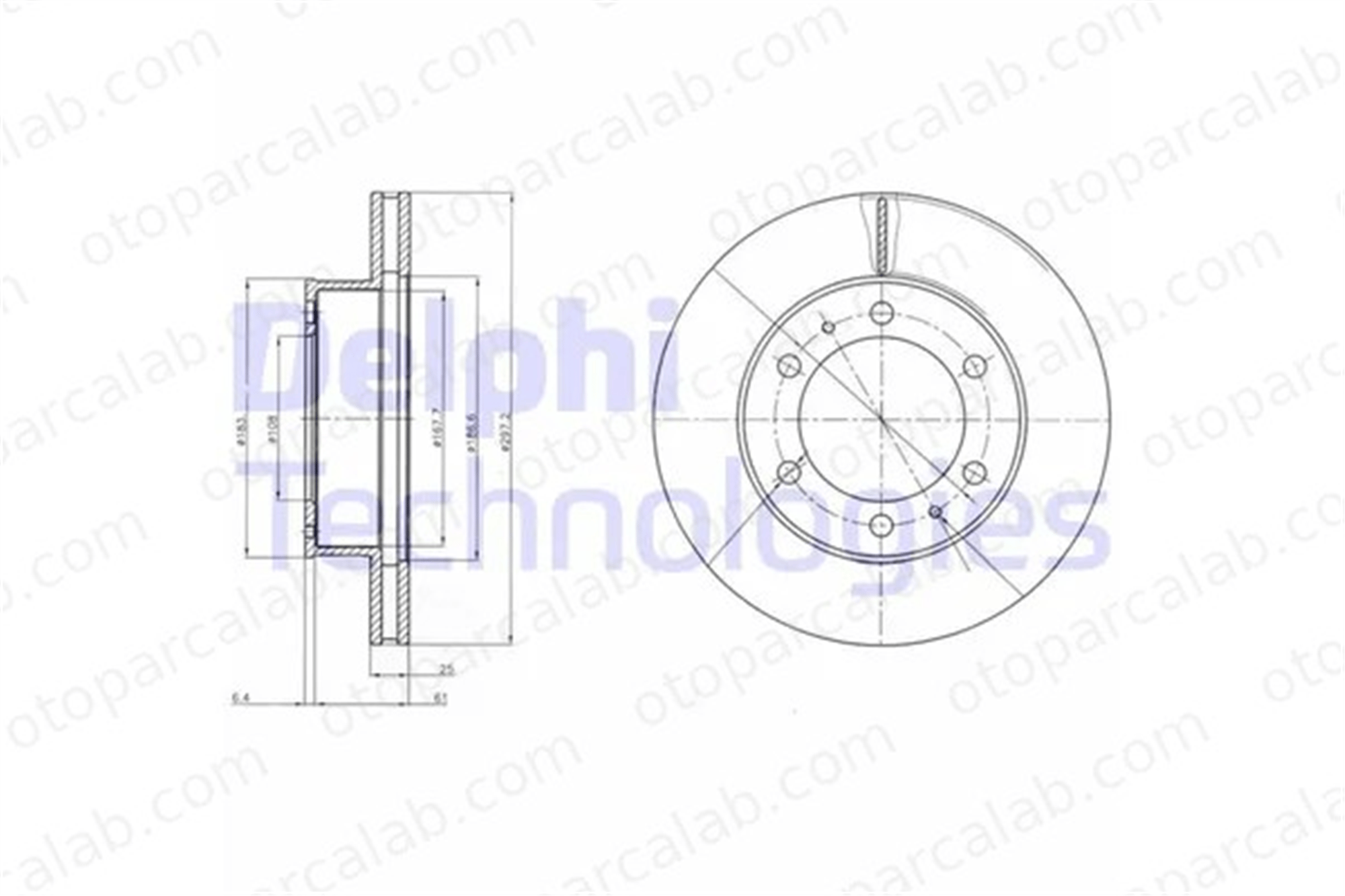 DELPHI BG4211C Fren Disk Ayna Ön Sağ ve Sol TOYOTA HILUX VII Pick-up 435120K060 435120K070