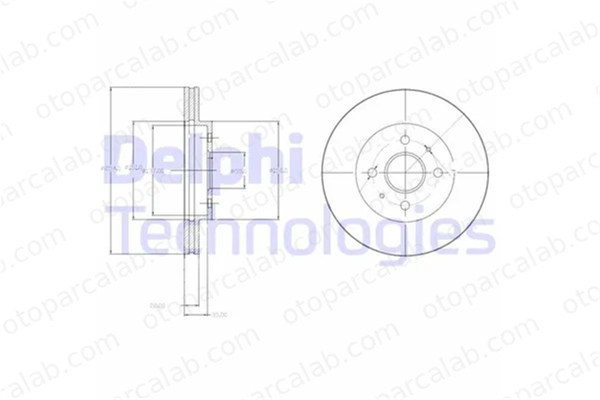 DELPHI BG4213 Fren Disk Ayna Ön Sağ ve Sol DAIHATSU SIRION MATERIA 43512B1030 43512B1030000