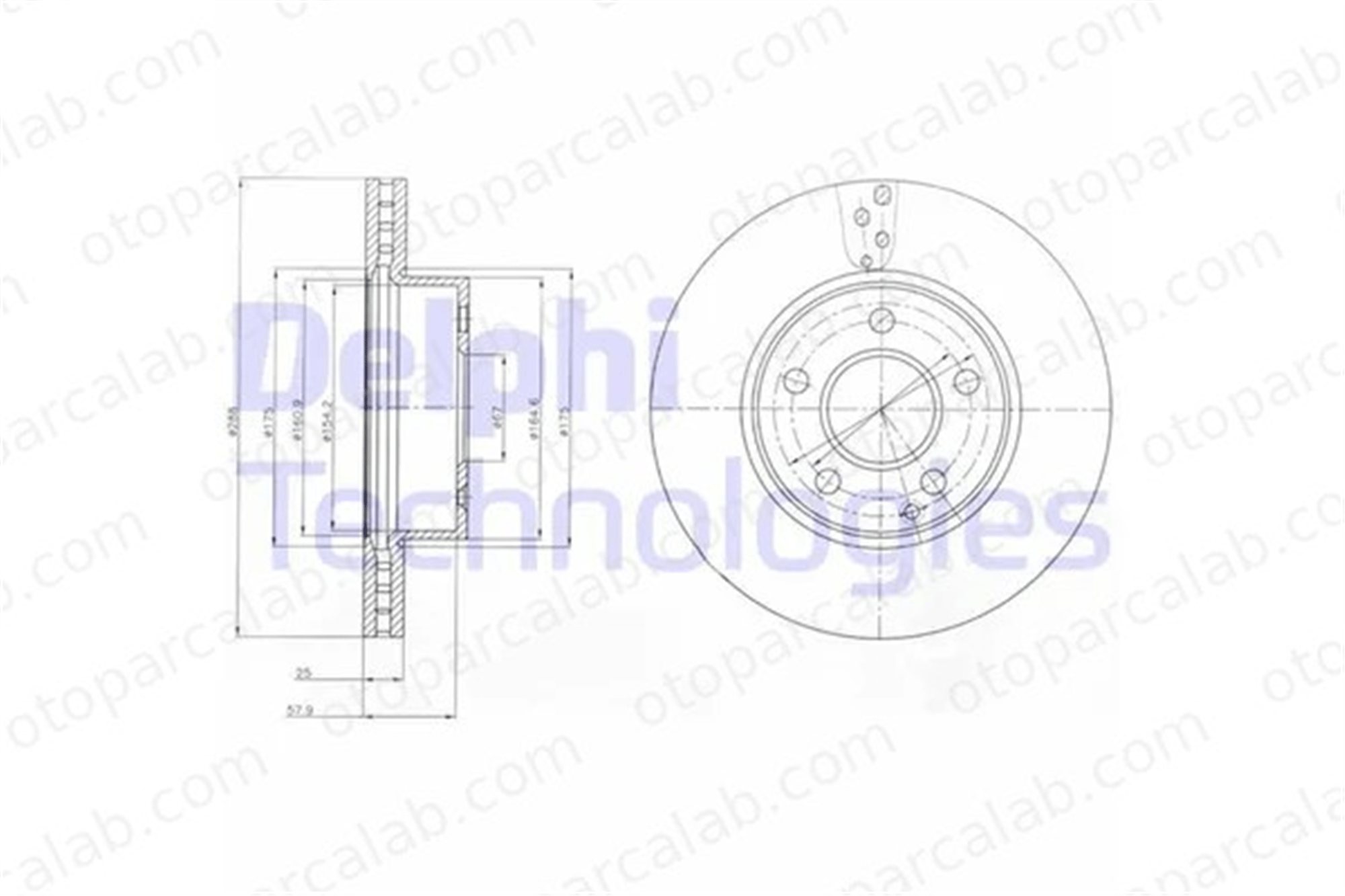 DELPHI BG4227C Fren Disk Ayna Ön Sağ ve Sol MERCEDES-BENZ C-SERISI T-Model C-SERISI 2044210012Q A2044210012