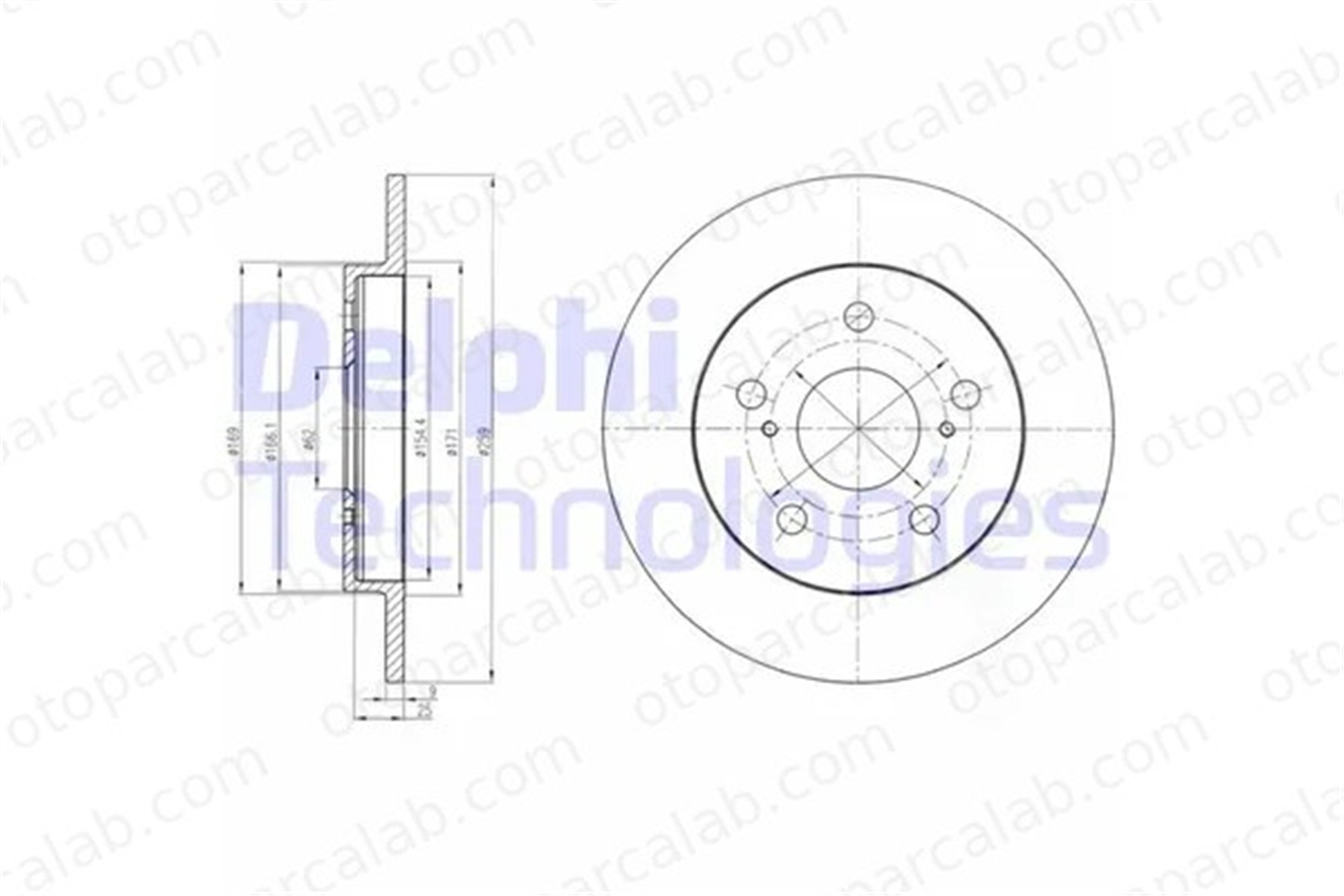 DELPHI BG4233 Fren Disk Ayna Arka Sağ ve Sol TOYOTA AURIS COROLLA Sedan 4243112260 4243102190