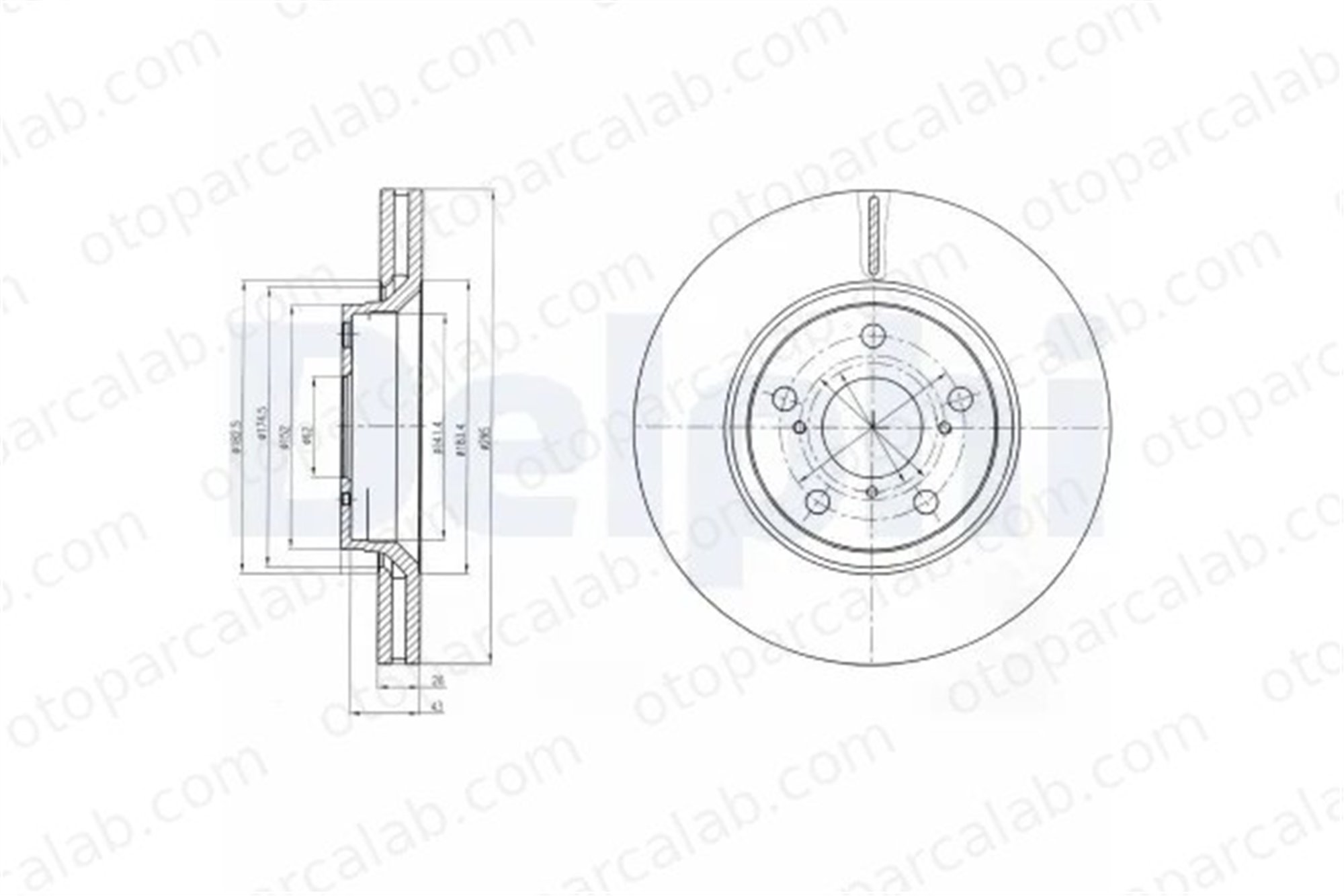 DELPHI BG4236 Fren Disk Ayna Ön Sağ ve Sol TOYOTA AVENSIS Sedan AVENSIS Station wagon 4351202190 4351202210