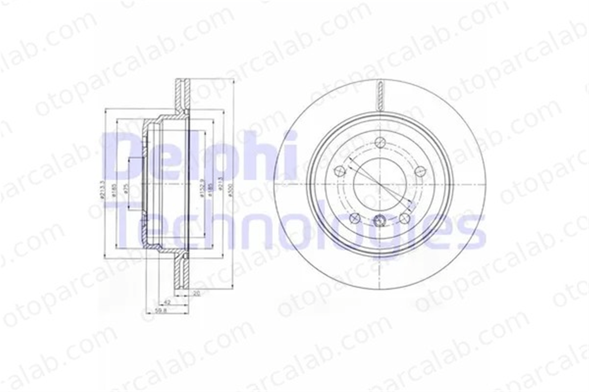 DELPHI BG4243C Fren Disk Ayna Arka Sağ ve Sol BMW 3 Touring 3 34216855008 34216764653