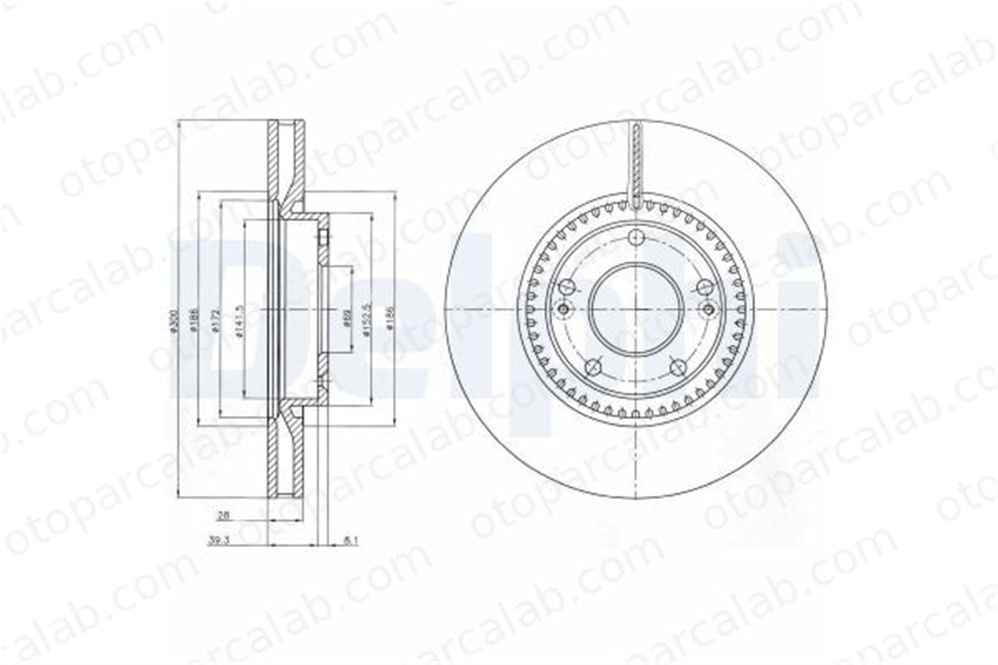 DELPHI BG4251 Fren Disk Ayna Ön Sağ ve Sol HYUNDAI i30 Station wagon i30 517122L500 517123V000