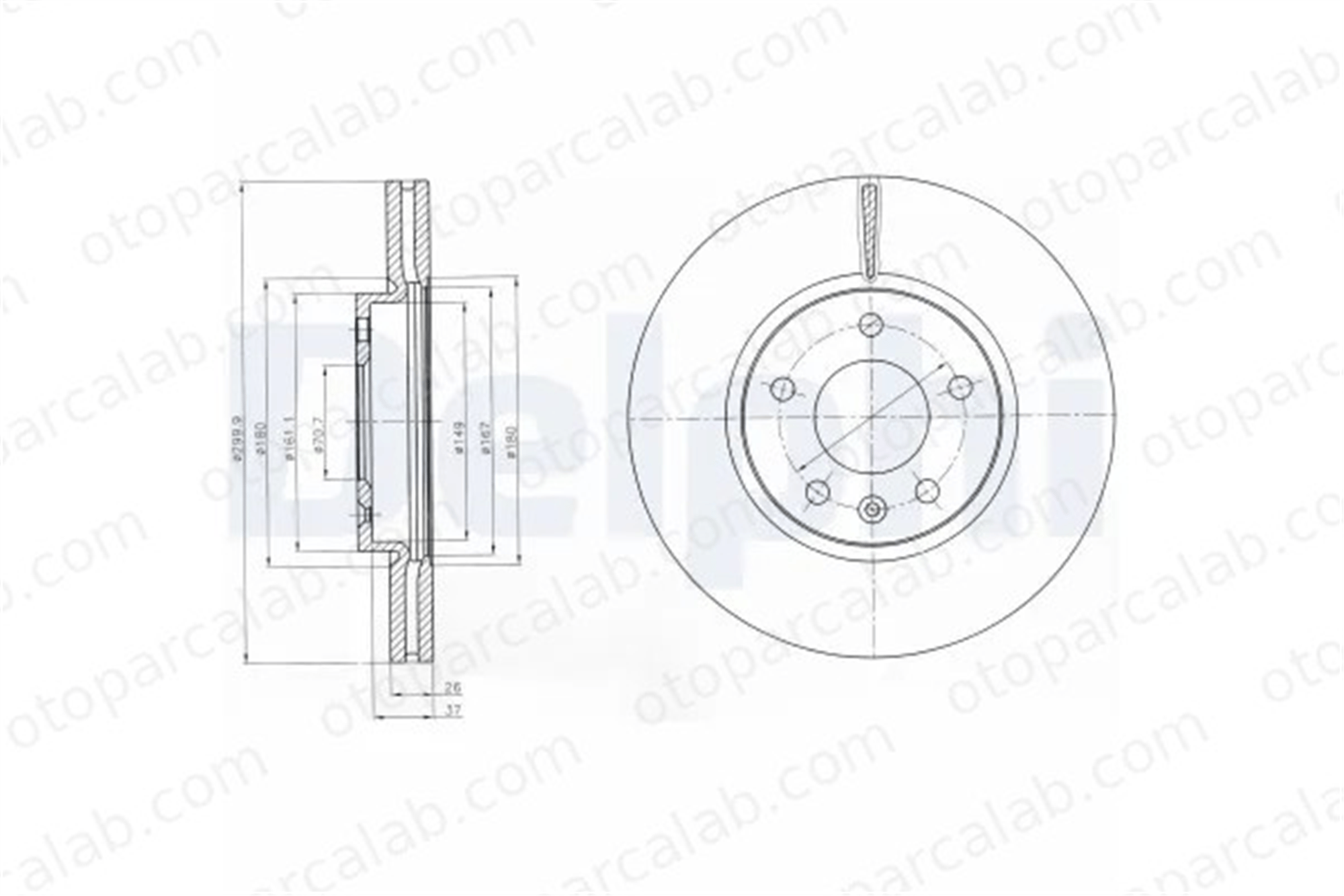 DELPHI BG4278 Fren Disk Ayna Ön Sağ ve Sol OPEL ASTRA J Sports Tourer ZAFIRA TOURER C BG4278 13502051