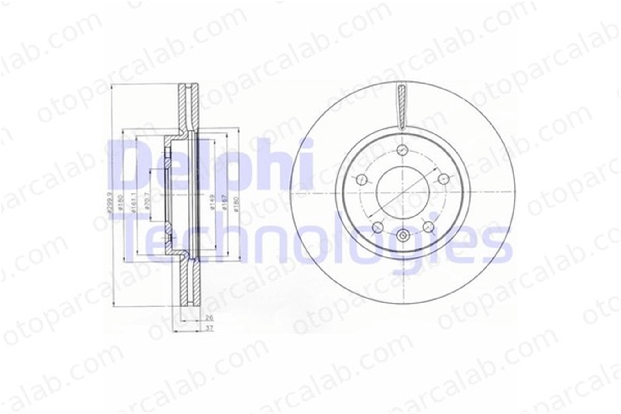 DELPHI BG4278C Fren Disk Ayna Ön Sağ ve Sol OPEL ASTRA J Sports Tourer ZAFIRA TOURER C 569070 13502052