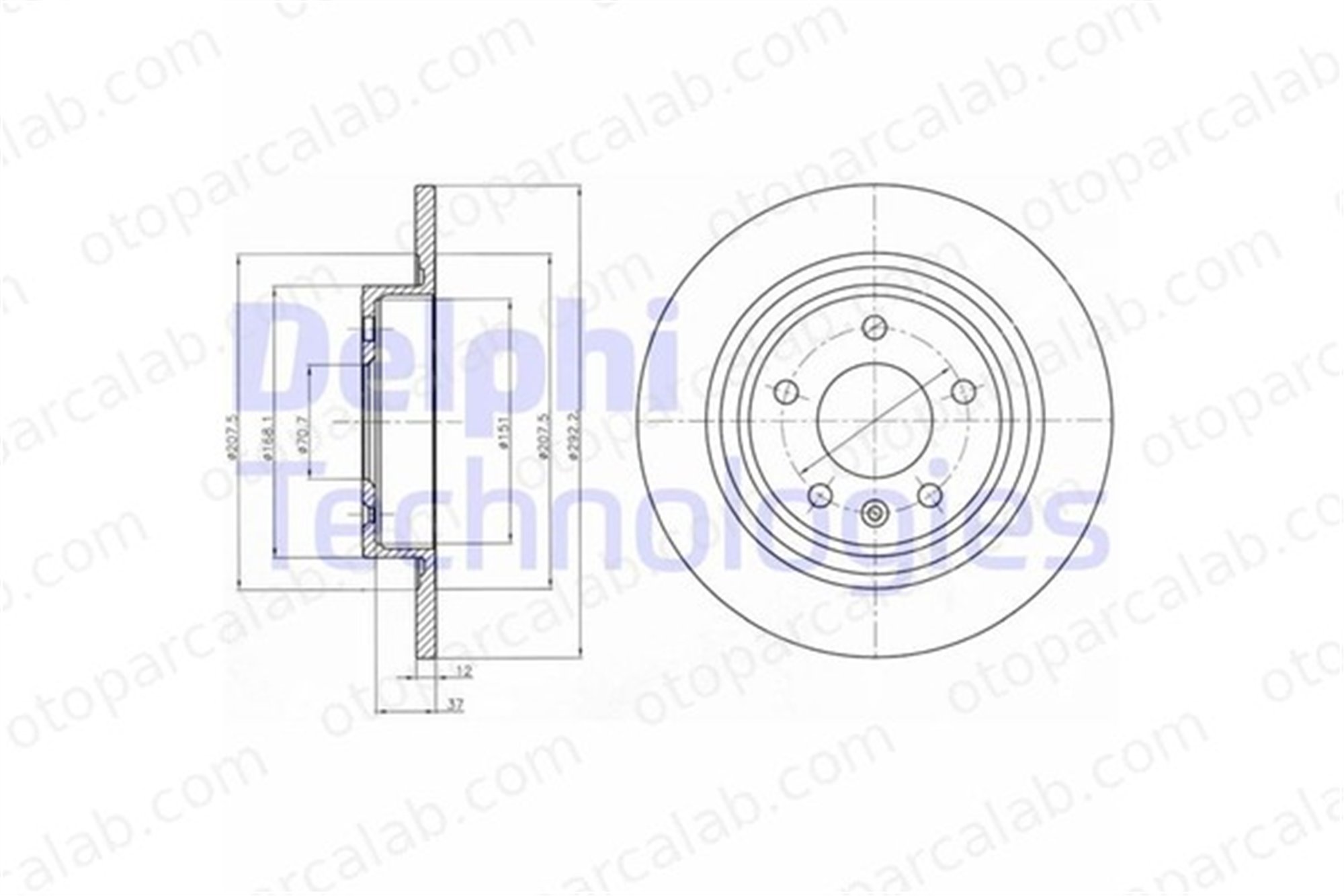 DELPHI BG4279 Fren Disk Ayna Arka Sağ ve Sol OPEL ASTRA J ZAFIRA TOURER C 13502137 13502139