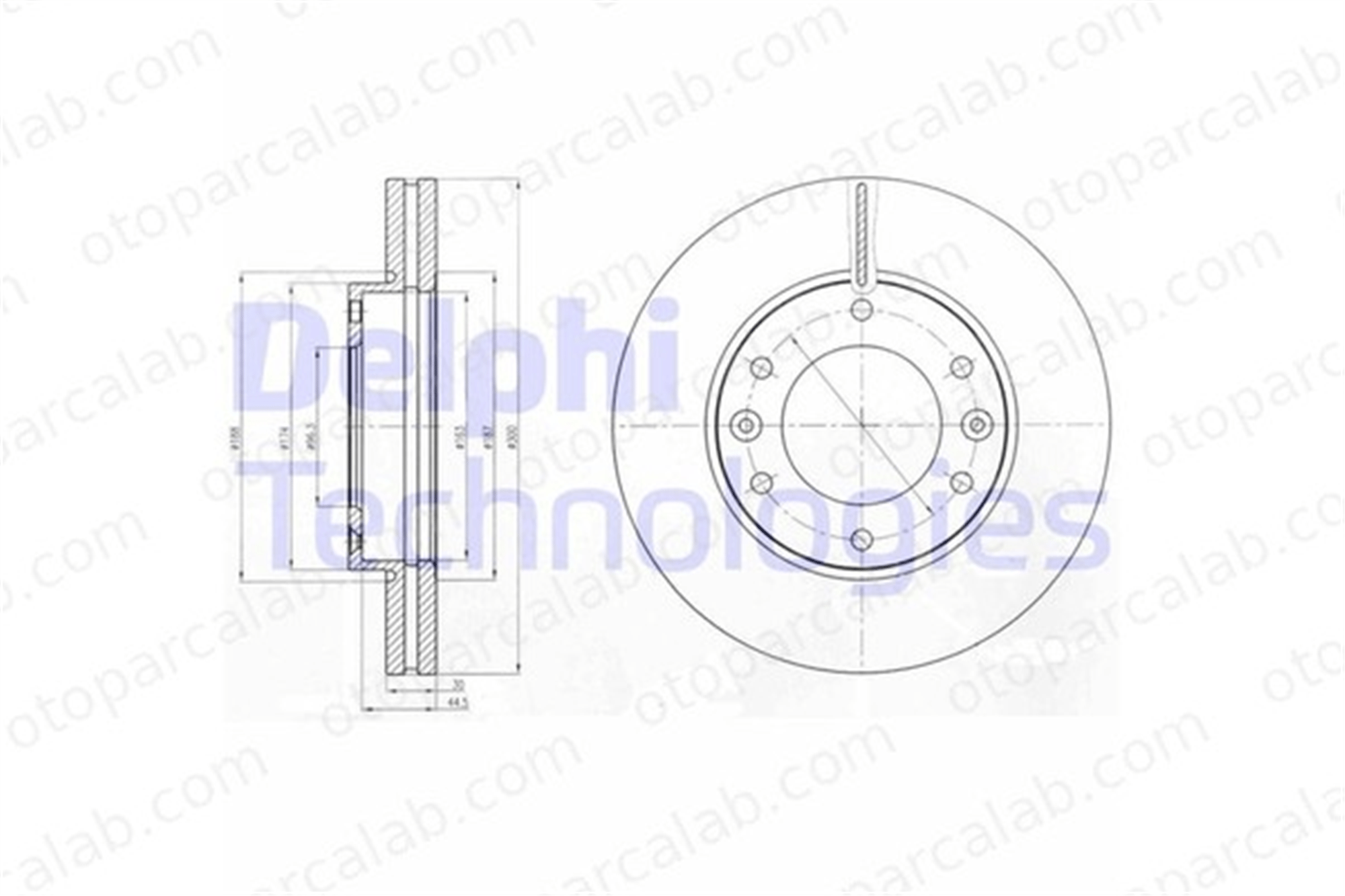 DELPHI BG4296 Fren Disk Ayna Ön Sağ ve Sol HYUNDAI H-1 Cargo H-1 Travel 517124H500