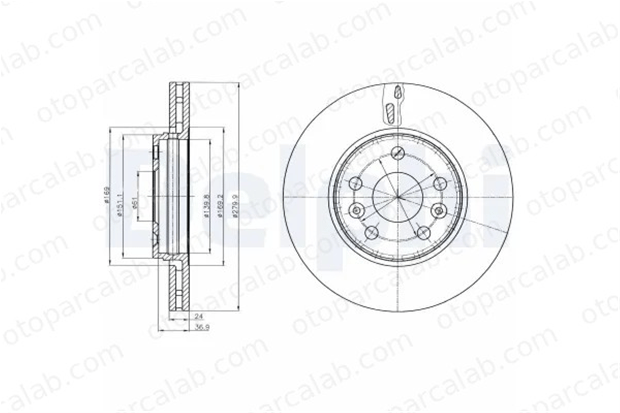 DELPHI BG4317 Fren Disk Ayna Ön Sağ ve Sol RENAULT KANGOO / GRAND KANGOO II KANGOO Express BG4317 4154200001