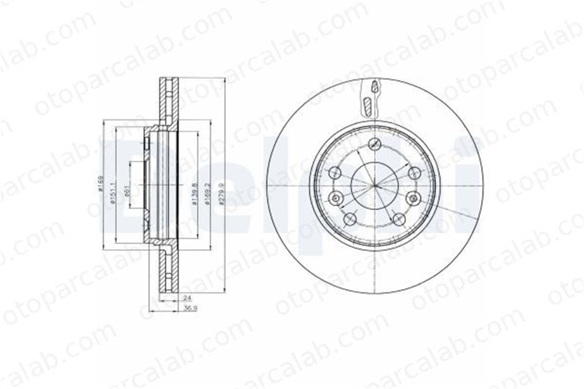 DELPHI BG4317C Fren Disk Ayna Ön Sağ ve Sol RENAULT KANGOO / GRAND KANGOO II KANGOO Express 4154200001 4154200701