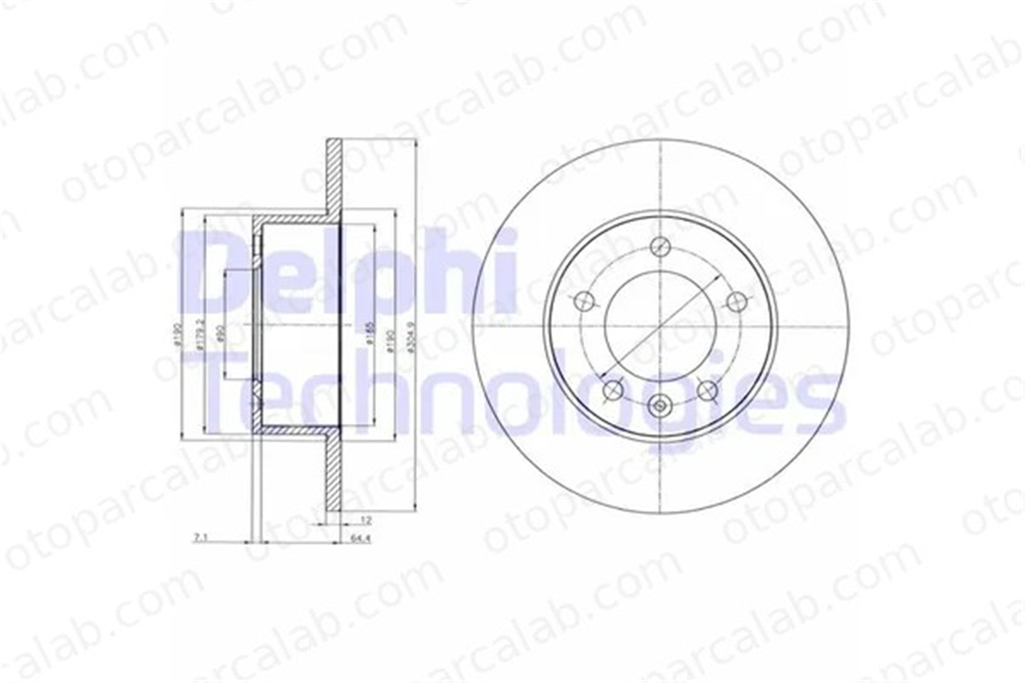 DELPHI BG4320 Fren Disk Ayna Arka Sağ ve Sol RENAULT MASTER III Panelvan/Van NISSAN NV400 Panelvan/Van 4320600Q0A 4320600Q0J