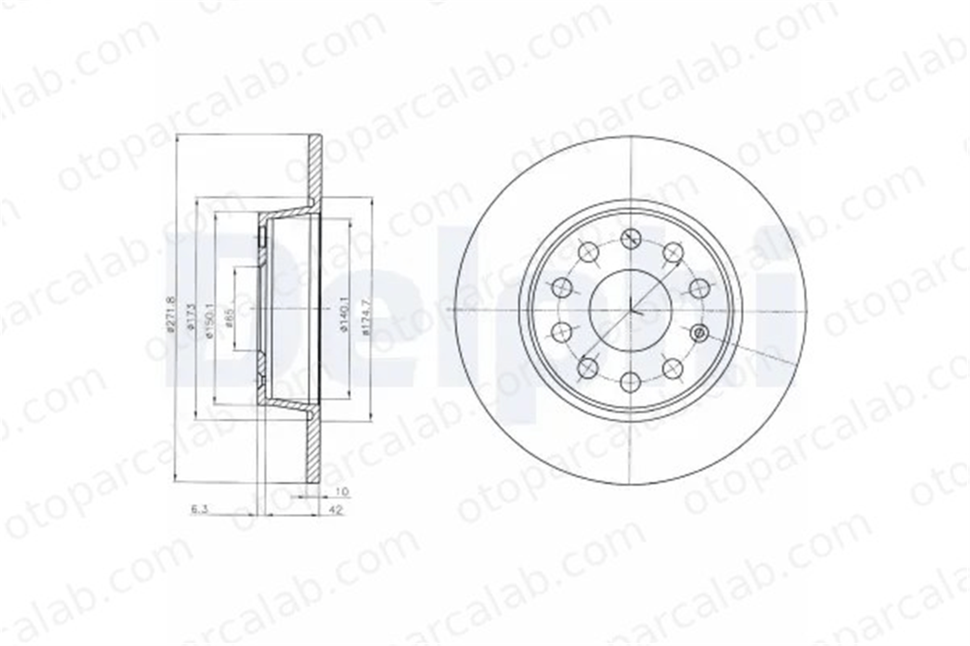 DELPHI BG4324 Fren Disk Ayna Arka Sağ ve Sol SEAT LEON AUDI A3 Sportback 5Q0615601D 1K0615601AA