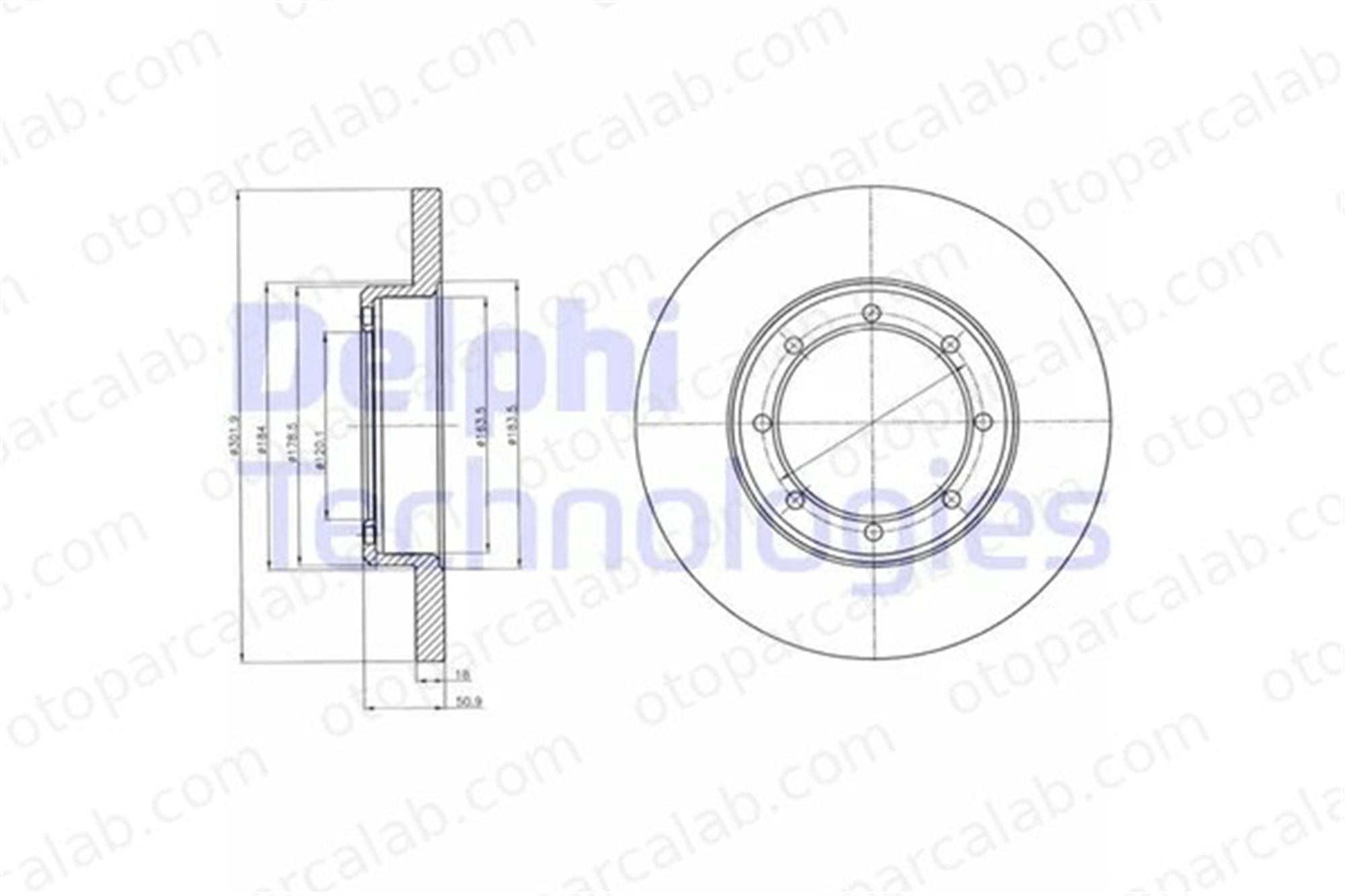 DELPHI BG4344 Fren Disk Ayna Arka Sağ ve Sol OPEL MOVANO B Panelvan/Van MOVANO B Platform şasi 432067943R 4320600Q0C