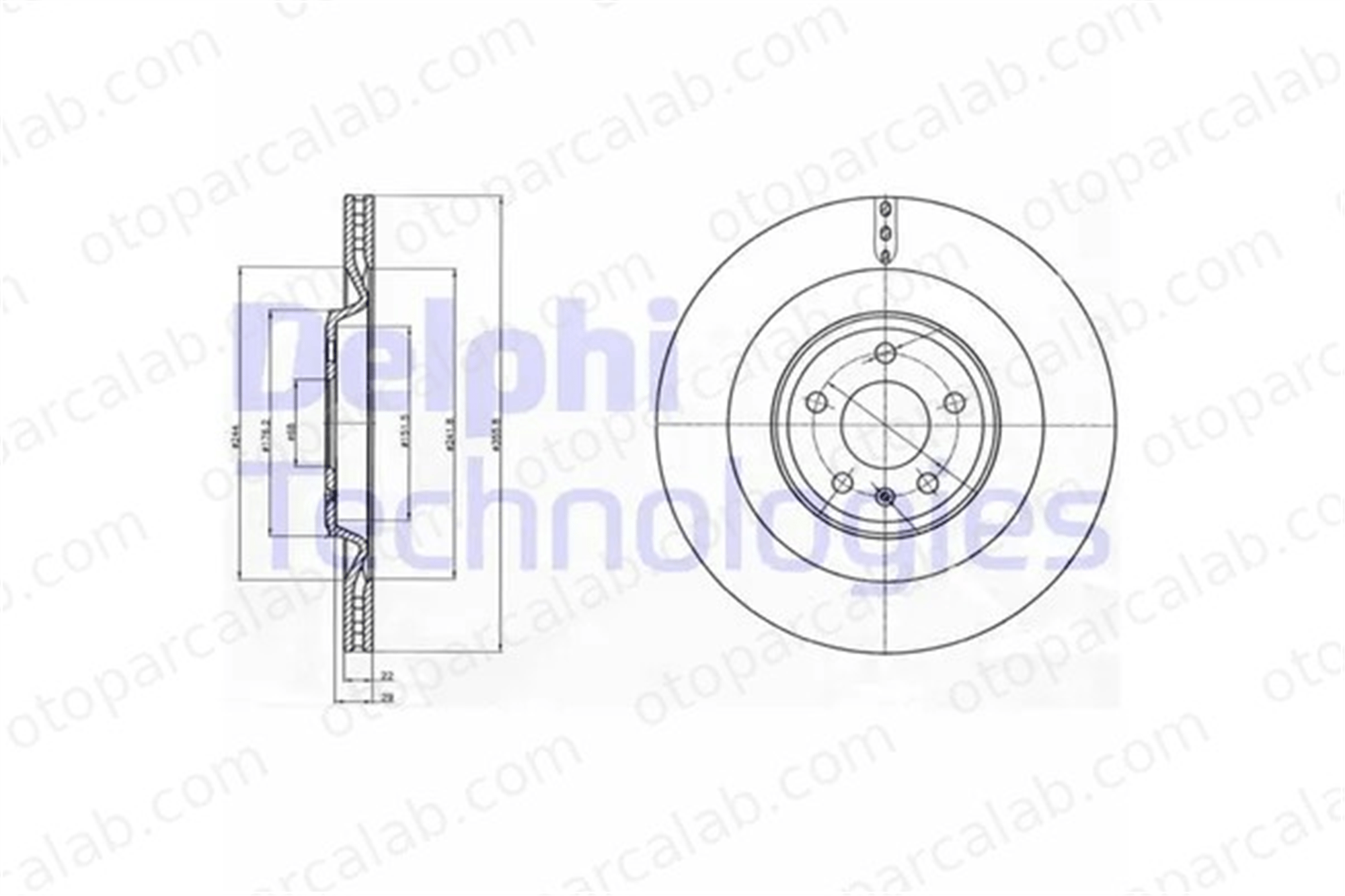 DELPHI BG4387C Fren Disk Ayna Arka Sağ ve Sol AUDI A7 Sportback A8 D4 4H0615601F 4H0615601L