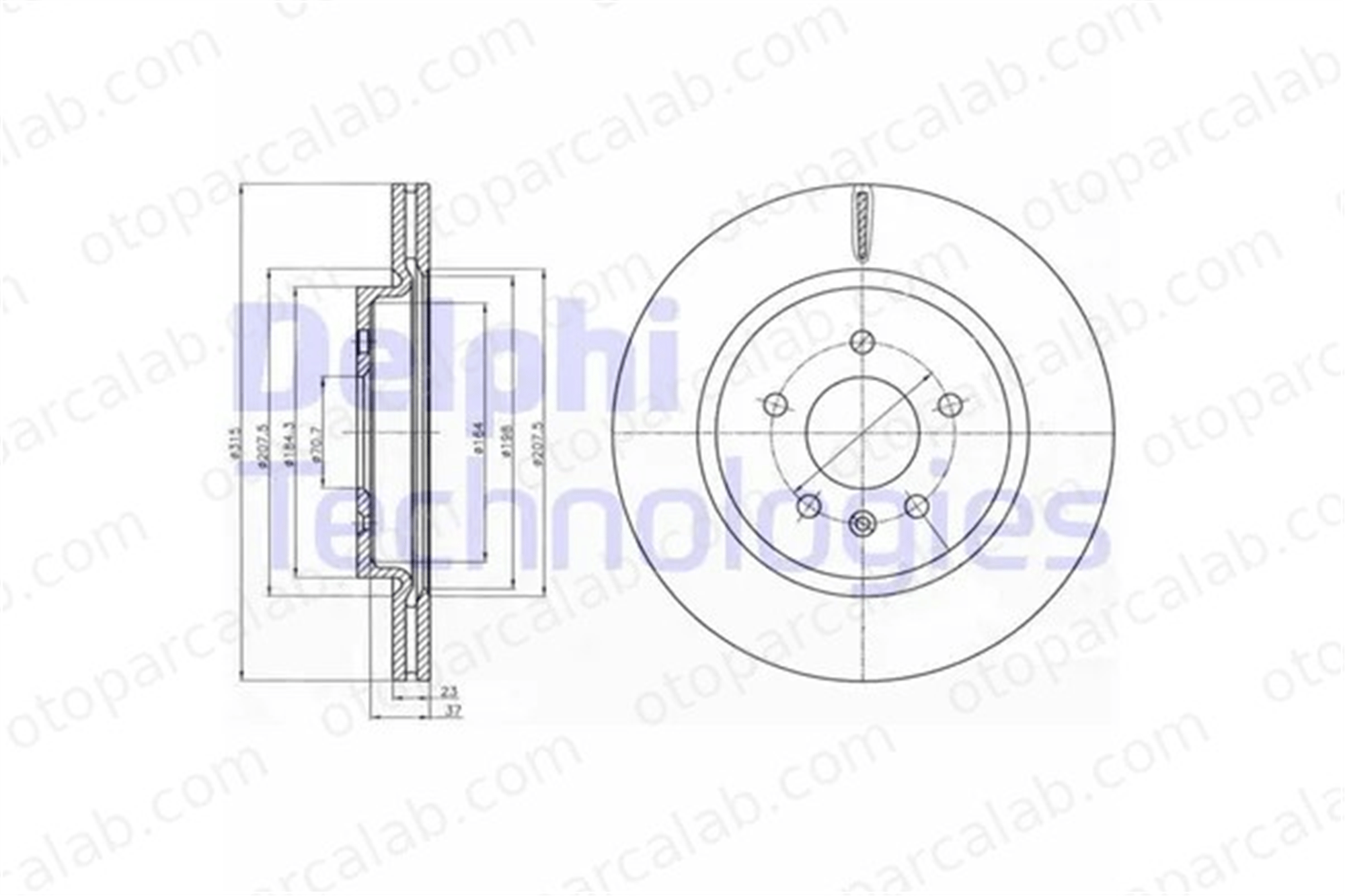 DELPHI BG4388C Fren Disk Ayna Arka Sağ ve Sol OPEL ZAFIRA TOURER C VAUXHALL ZAFIRA Mk III 569090 569093