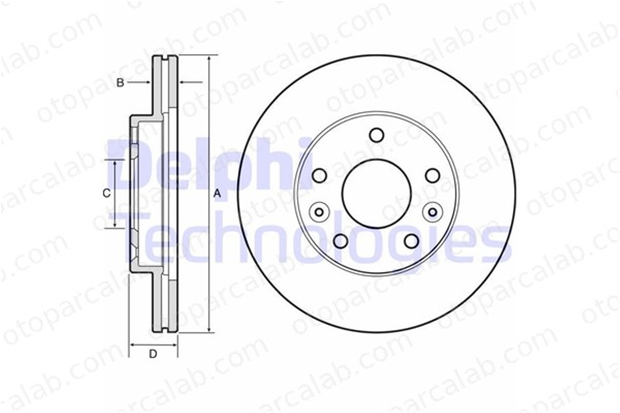 DELPHI BG4455 Fren Disk Ayna Ön Sağ ve Sol RENAULT DUSTER MEGANE IV Hatchback 402066300R 8660002096