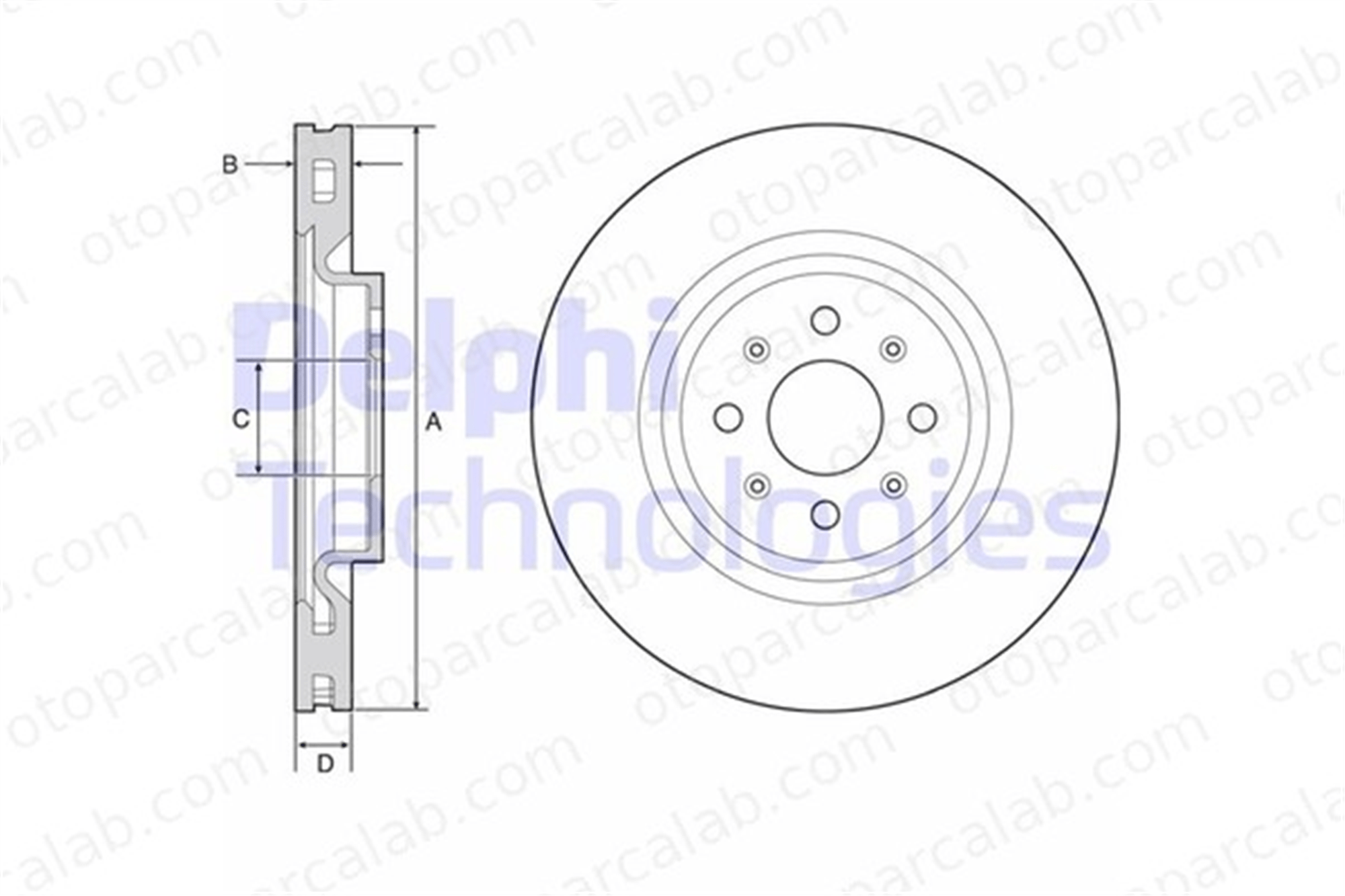 DELPHI BG4456 Fren Disk Ayna Ön Sağ ve Sol ABARTH GRANDE PUNTO PUNTO 51778054 50902166