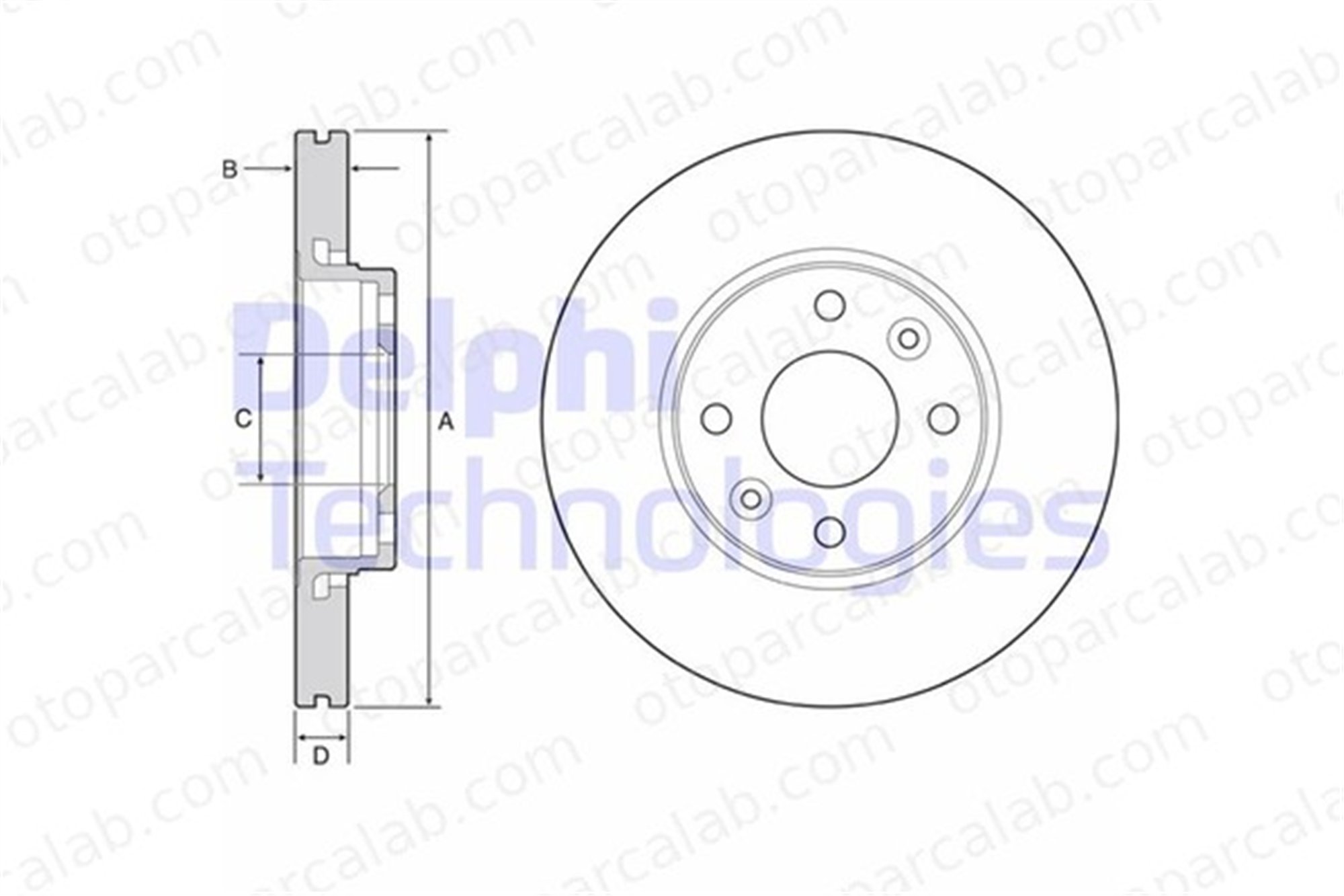 DELPHI BG4459C Fren Disk Ayna Ön Sağ ve Sol RENAULT KANGOO / GRAND KANGOO II KANGOO Express 402061200R 402067016R