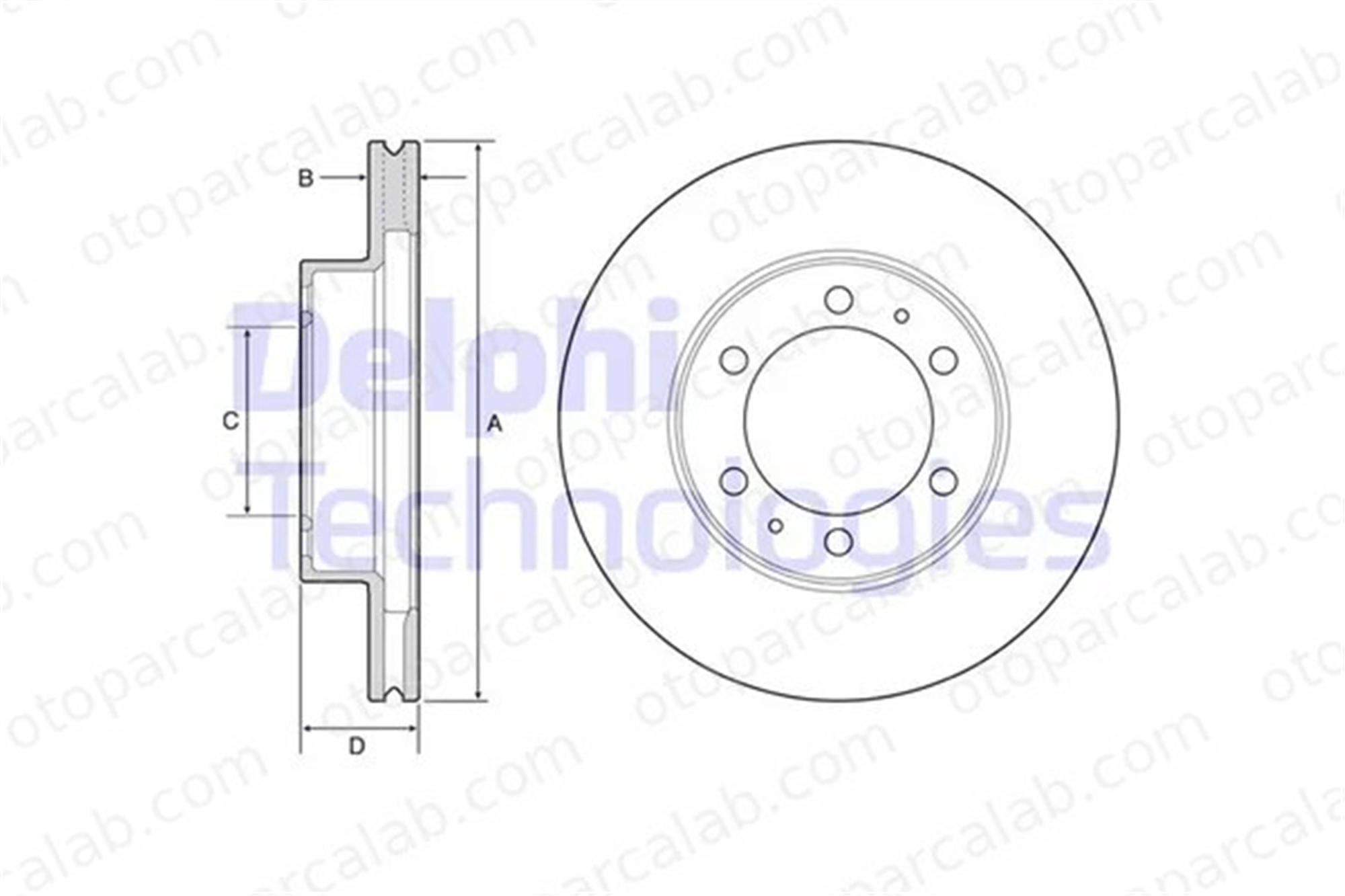 DELPHI BG4557 Fren Disk Ayna Ön Sağ ve Sol TOYOTA HILUX VIII Pick-up HILUX VII Pick-up 435120K100 4351235320