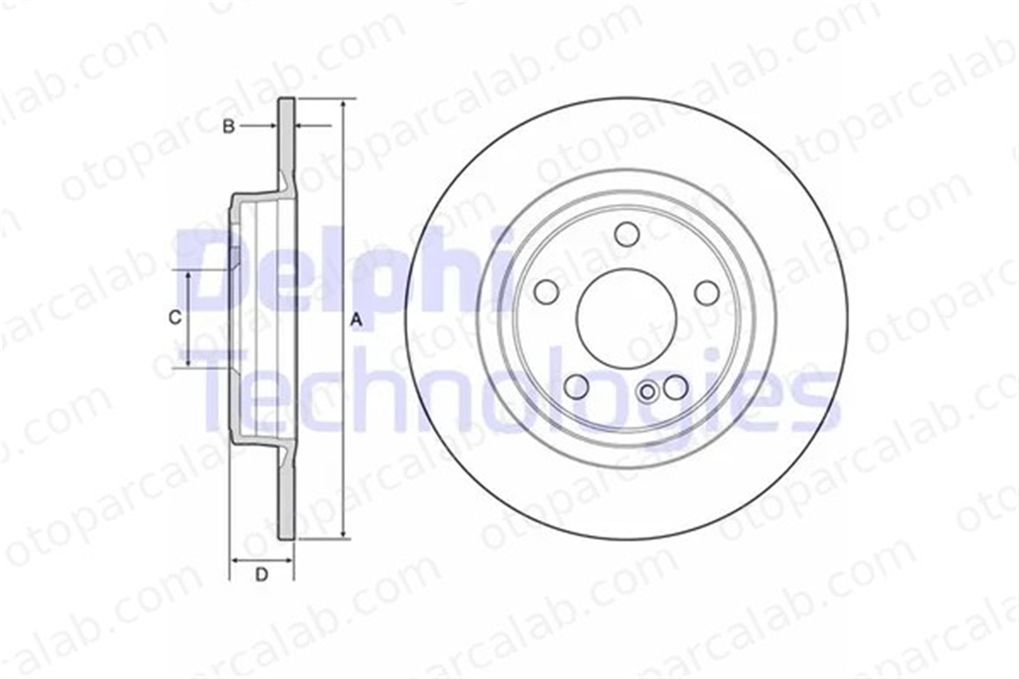 DELPHI BG4558C Fren Disk Ayna Arka Sağ ve Sol MERCEDES-BENZ B-SERISI Sports Tourer CLA Coupe A2464230112 432065DA0A