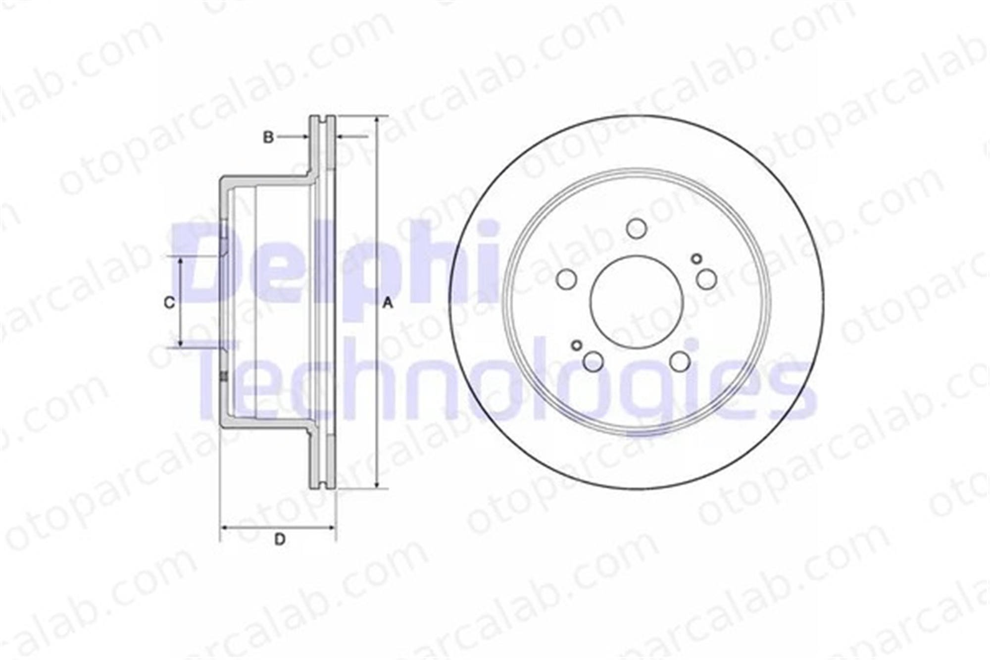 DELPHI BG4677C Fren Disk Ayna Arka Sağ ve Sol HYUNDAI H-1 / STAREX Minibüs/Otobüs H-1 Panelvan/Van 583294A350 50350V2100
