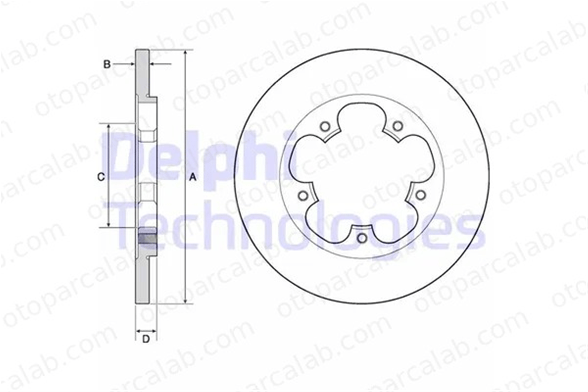 DELPHI BG4681C Fren Disk Ayna Arka Sağ ve Sol FORD TRANSIT V363 Panelvan/Van TRANSIT V363 Platform şasi 1815599 2226519