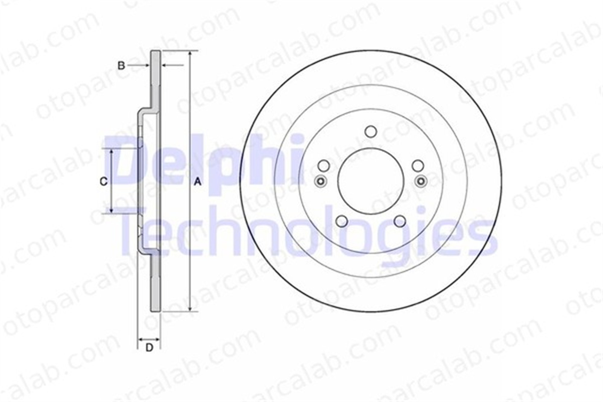 DELPHI BG4688C Fren Disk Ayna Arka Sağ ve Sol HYUNDAI i40 I i40 I CW 584113Z700