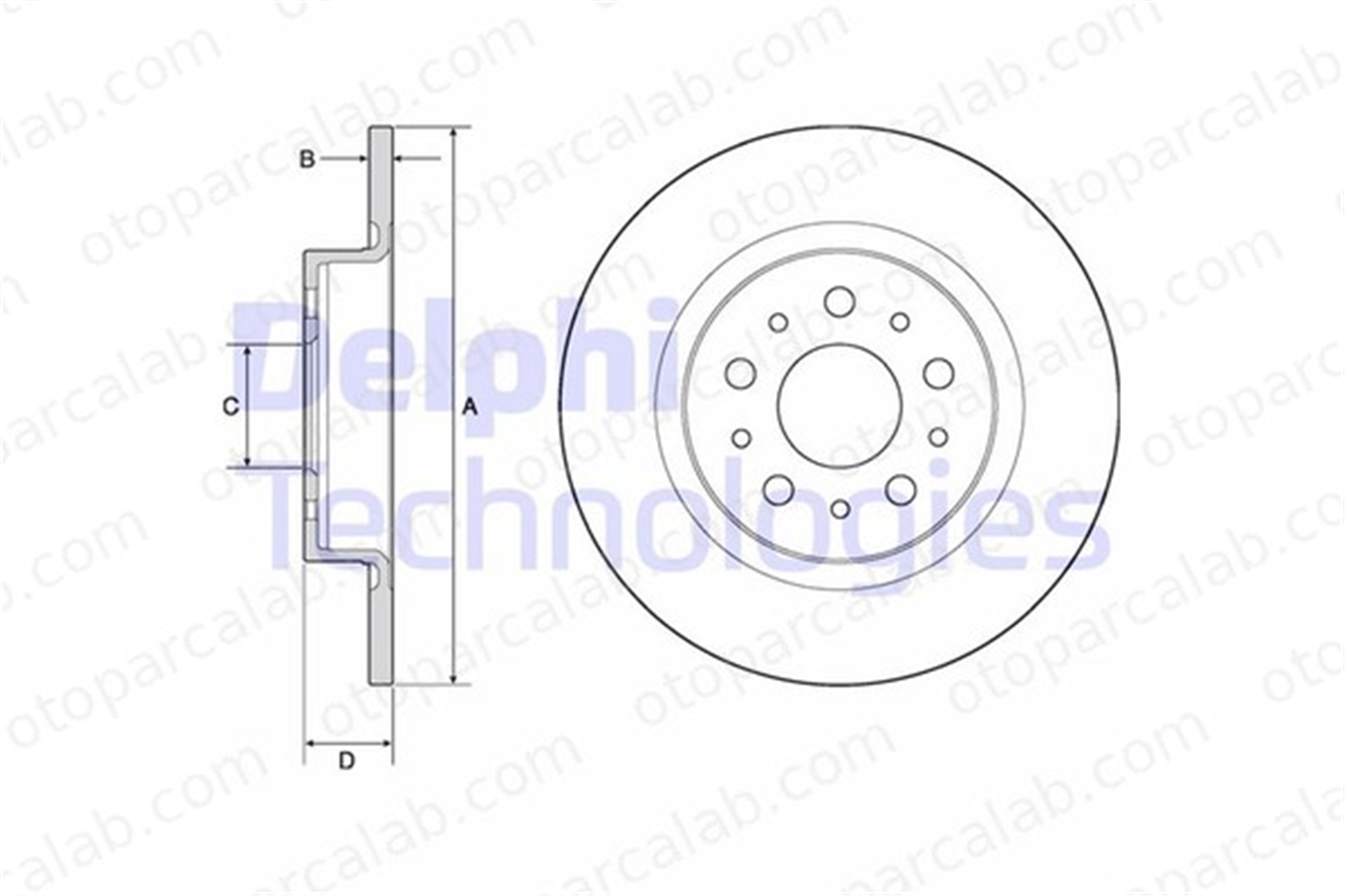DELPHI BG4690C Fren Disk Ayna Arka Sağ ve Sol FIAT 500L 51914664 52026319