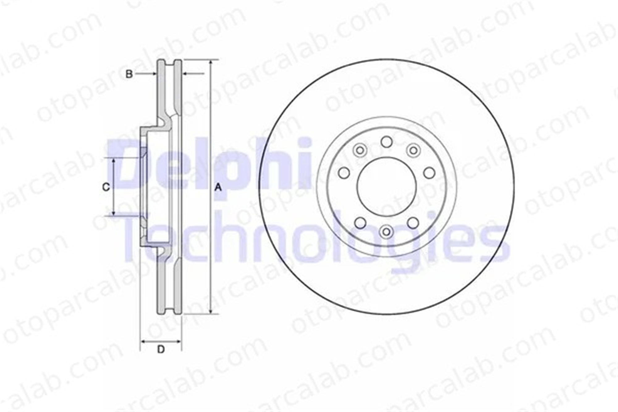 DELPHI BG4696C Fren Disk Ayna Ön Sağ ve Sol PEUGEOT 508 I 308 II 4249K1 1642760480