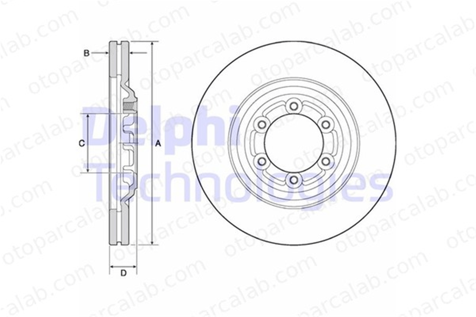 DELPHI BG4697C Fren Disk Ayna Ön Sağ ve Sol ISUZU D-MAX II 8979488071 8981246633