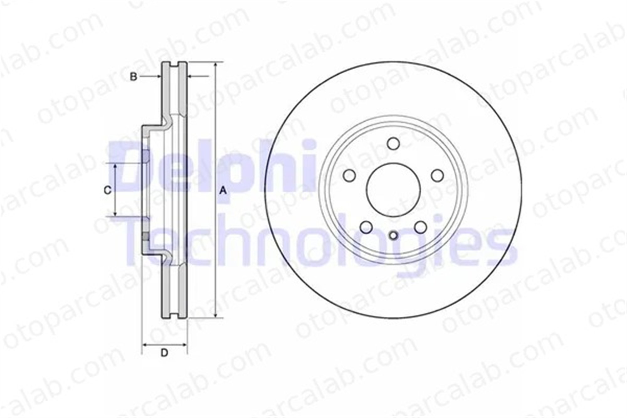 DELPHI BG4702C Fren Disk Ayna Ön Sağ ve Sol FORD MONDEO V Turnier MONDEO V Hatchback DG9C1125AF DG9C1125AE