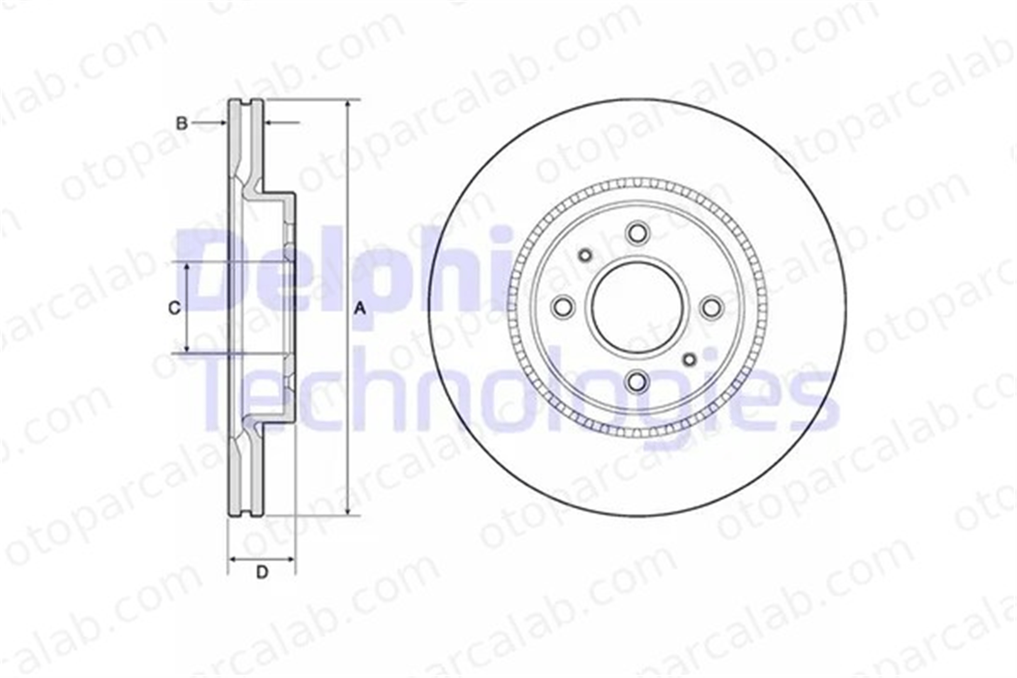 DELPHI BG4743C Fren Disk Ayna Ön Sağ ve Sol KIA RIO IV HYUNDAI i20 II 51712C8500 51712H8580