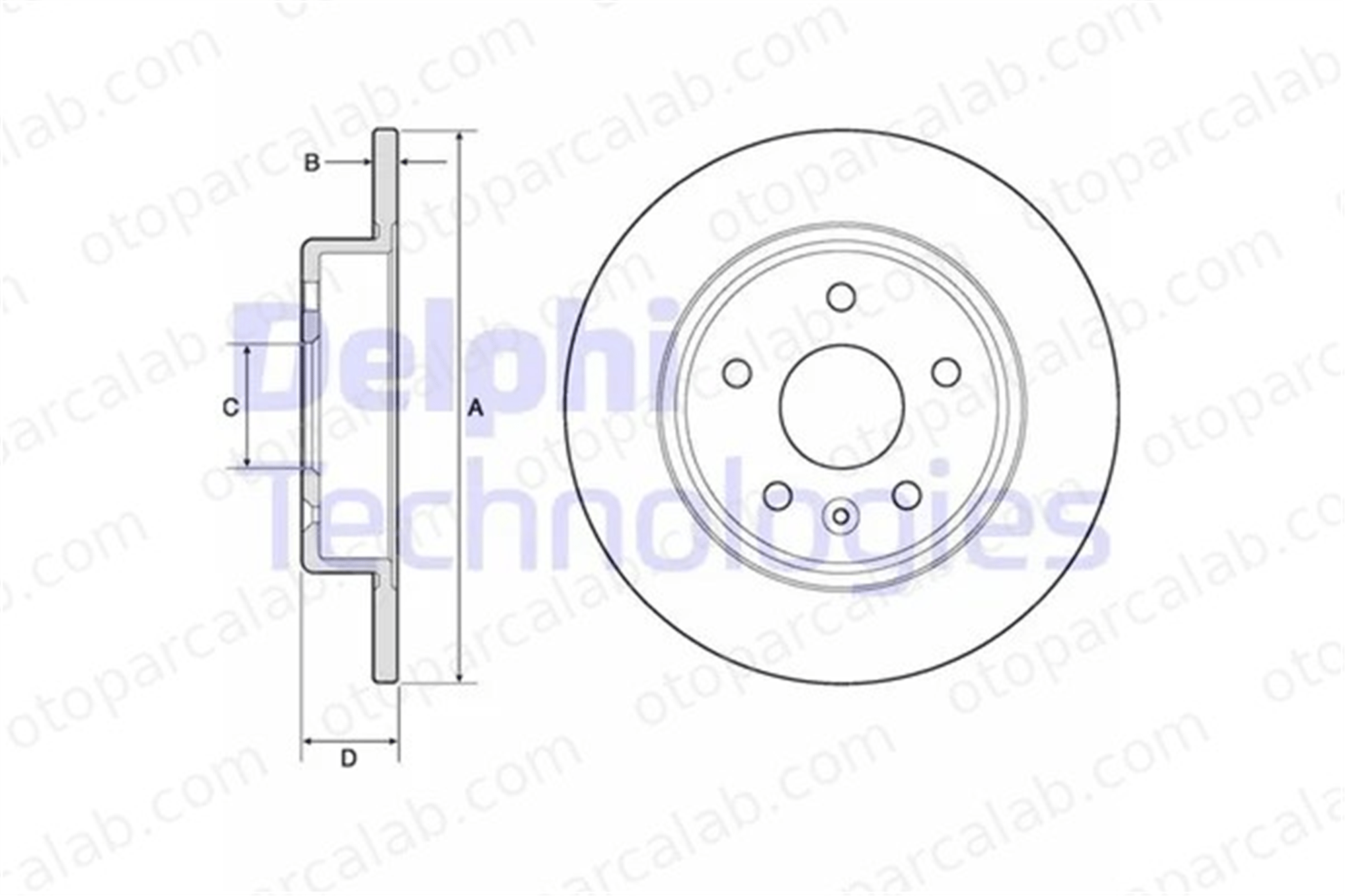 DELPHI BG4761C Fren Disk Ayna Arka Sağ ve Sol OPEL ASTRA K ASTRA K Sports Tourer 13509119 13514612