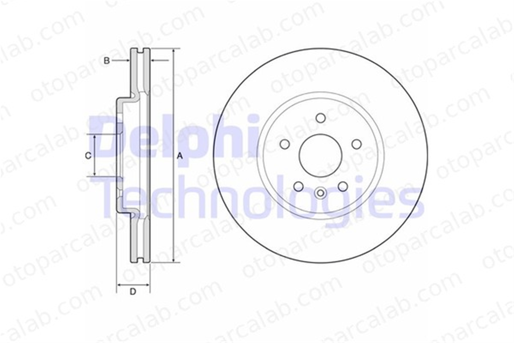 DELPHI BG4783C Fren Disk Ayna Ön Sağ ve Sol OPEL ASTRA K ASTRA K Sports Tourer 13597467 13515909