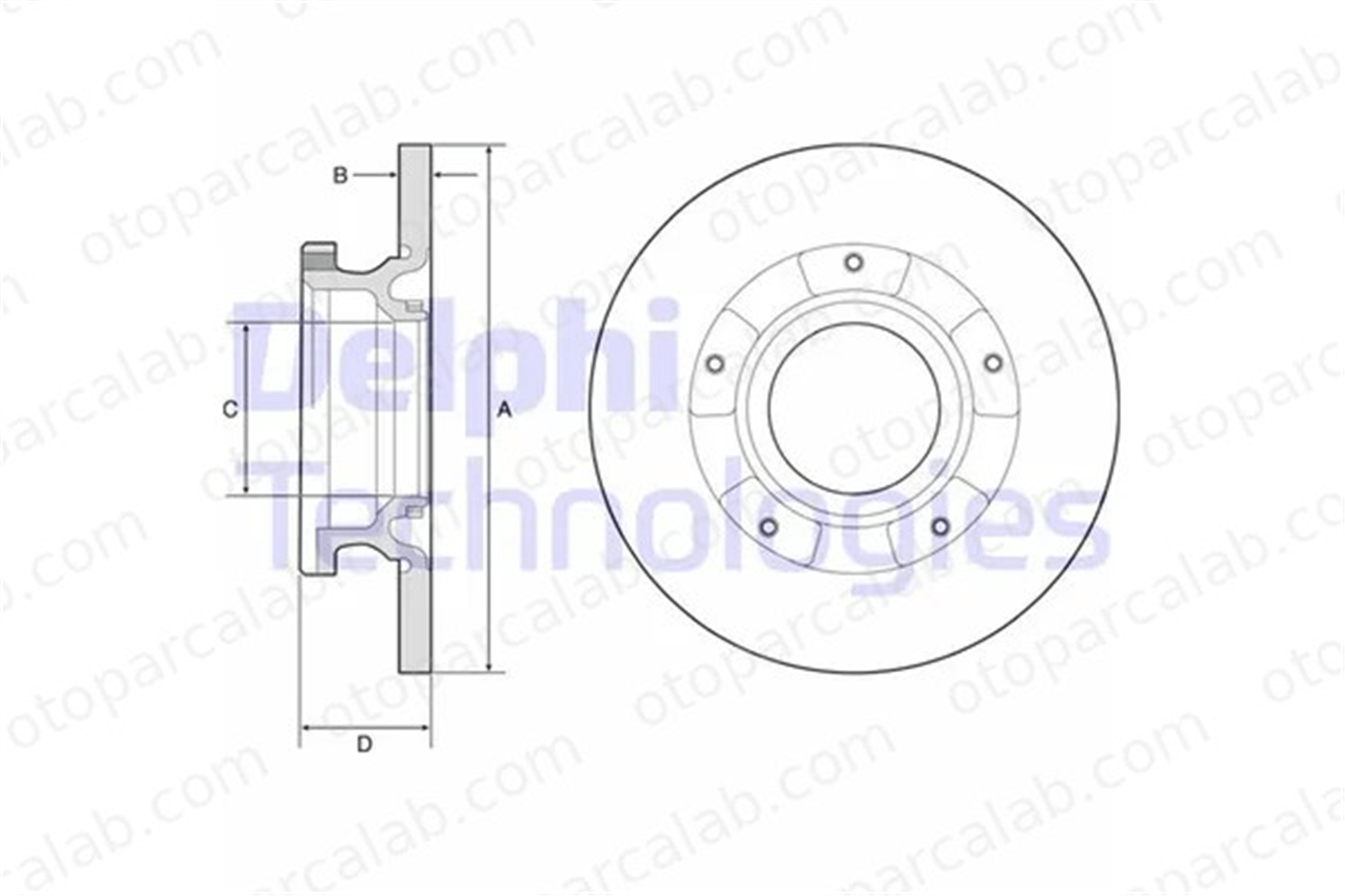 DELPHI BG4784C Fren Disk Ayna Arka Sağ ve Sol FORD TRANSIT CUSTOM V362 Minibüs/Otobüs TRANSIT CUSTOM V362 Panelvan/Van BK212A097BA BK212A097FA