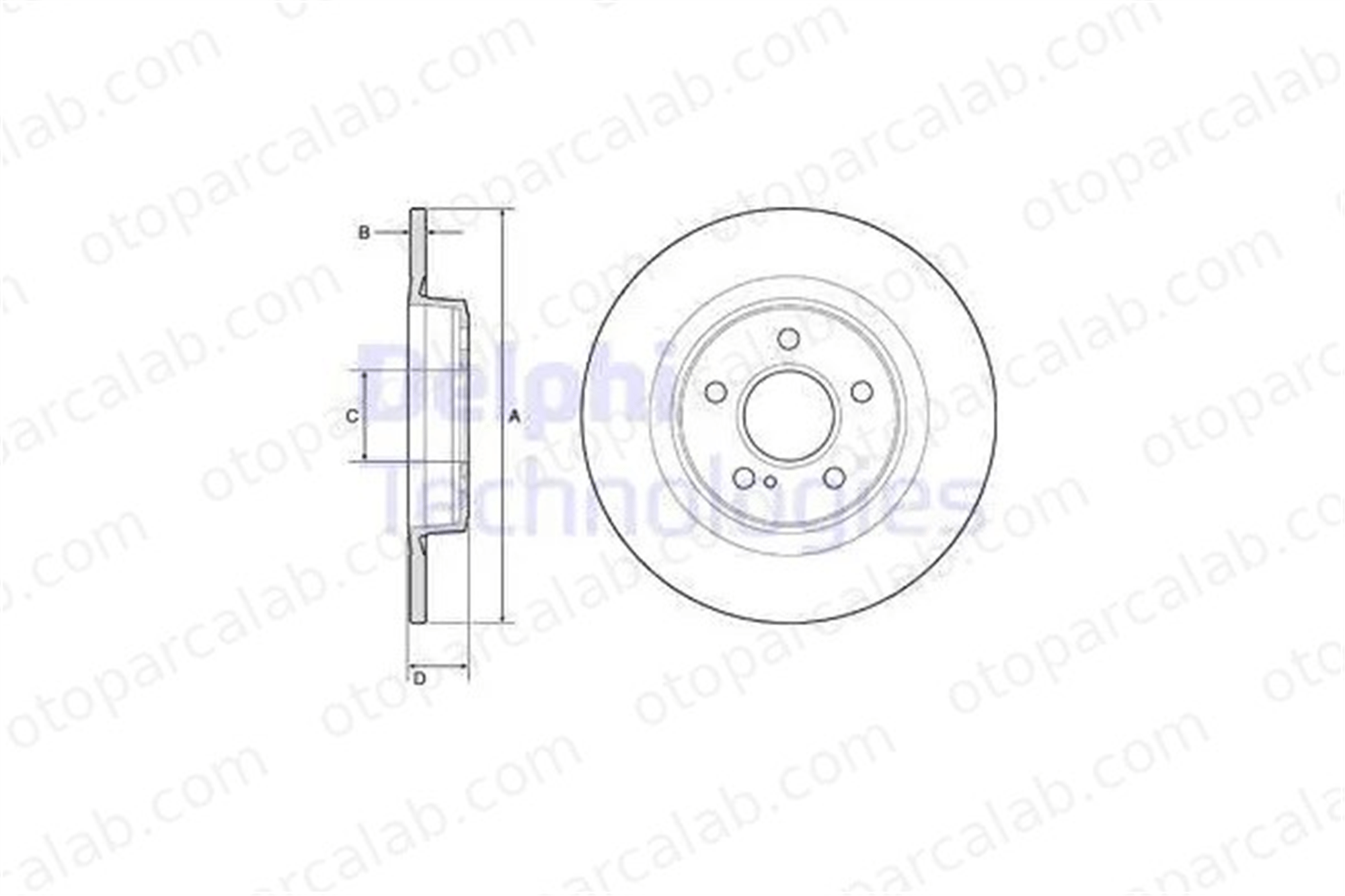 DELPHI BG4790C Fren Disk Ayna Arka Sağ ve Sol MERCEDES-BENZ SLK SLC 4231612 000 423 1612