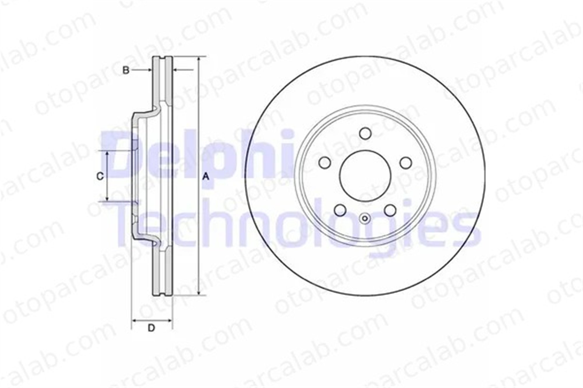DELPHI BG4799C Fren Disk Ayna Ön Sağ ve Sol AUDI A5 Sportback A5 8K0615301 8K0098301