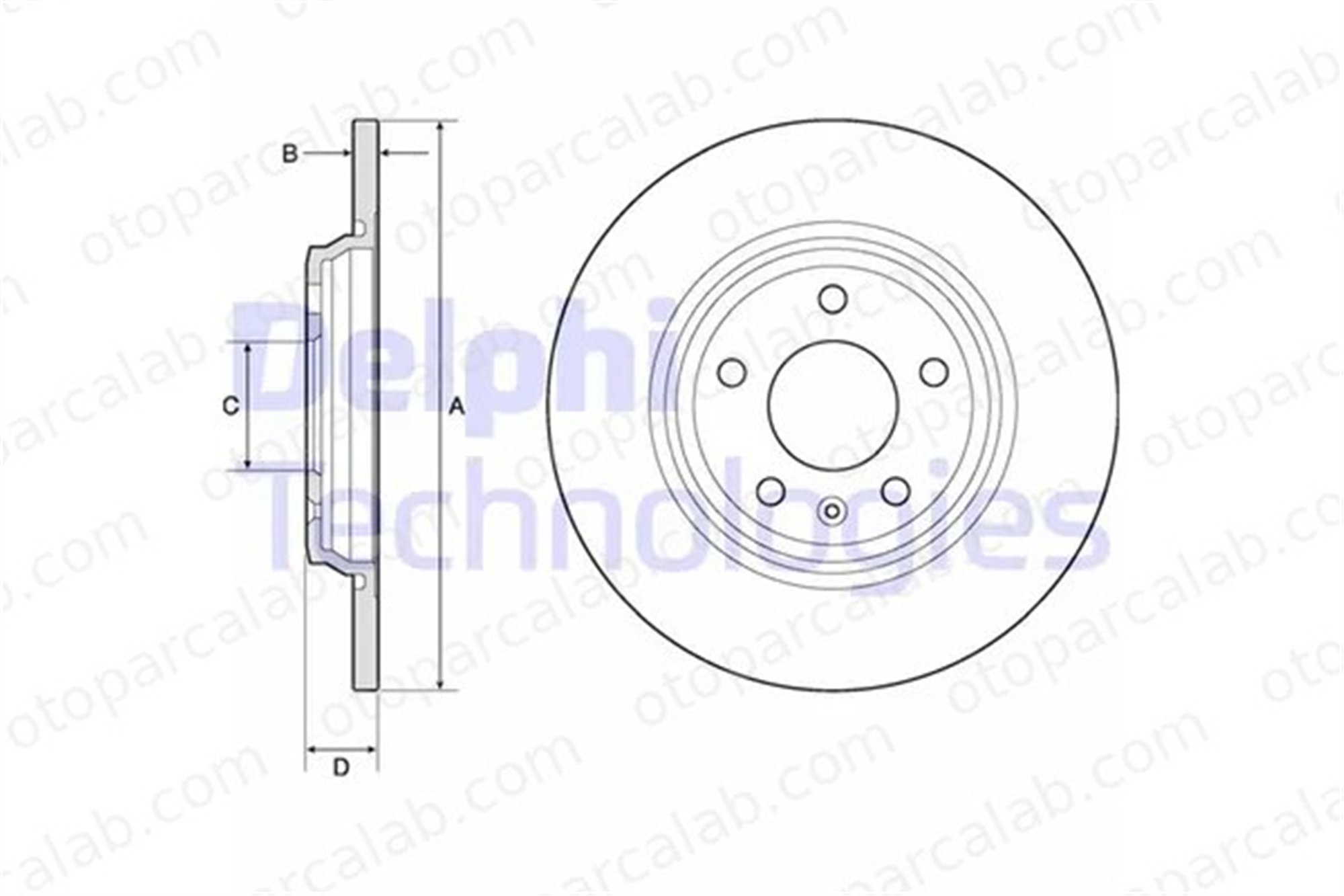 DELPHI BG4800C Fren Disk Ayna Arka Sağ ve Sol AUDI A4 B9 A5 Sportback 80A615601 80A615601B