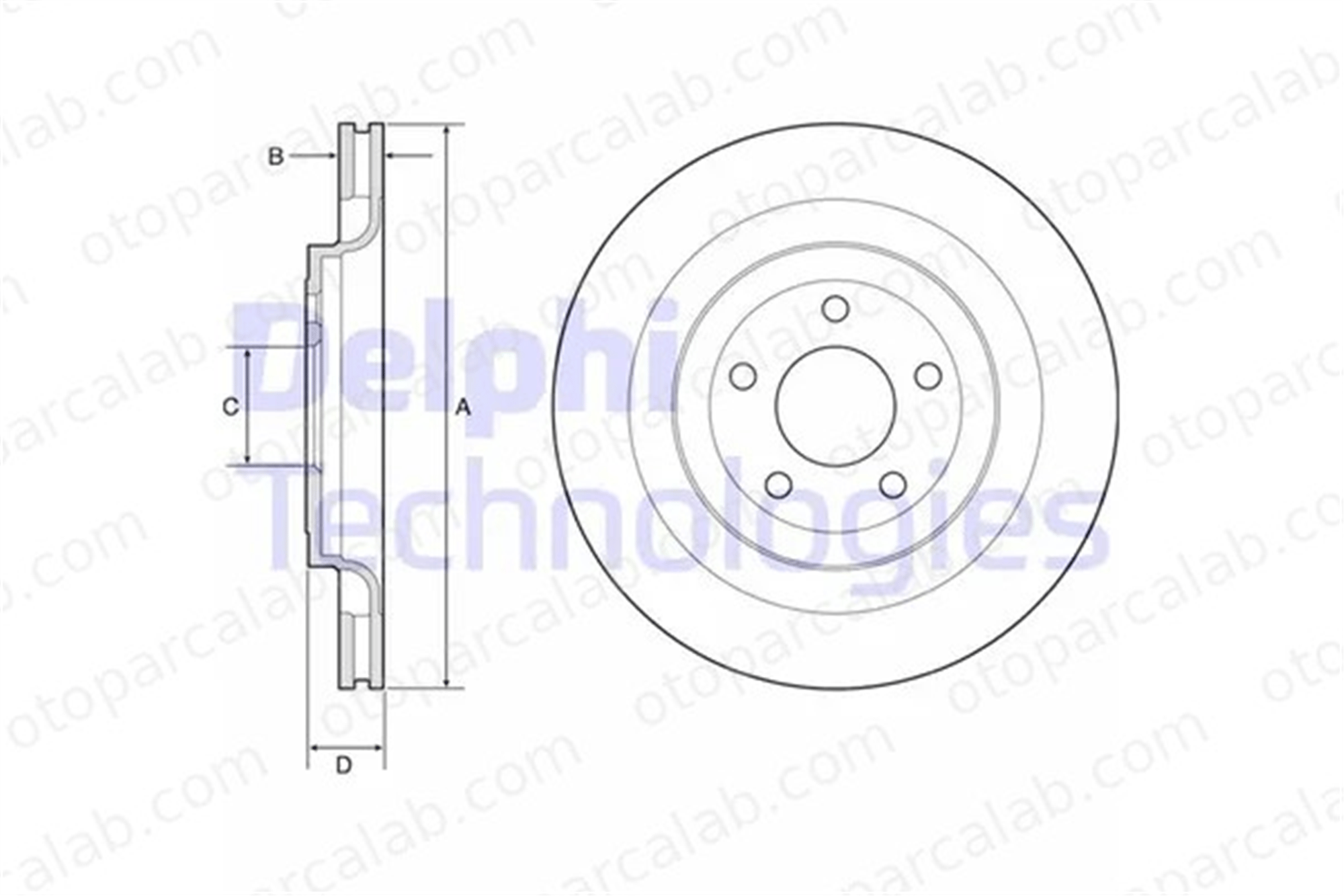 DELPHI BG4832C Fren Disk Ayna Arka Sağ ve Sol FORD USA MUSTANG Convertible MUSTANG Coupe 2080717 1912365