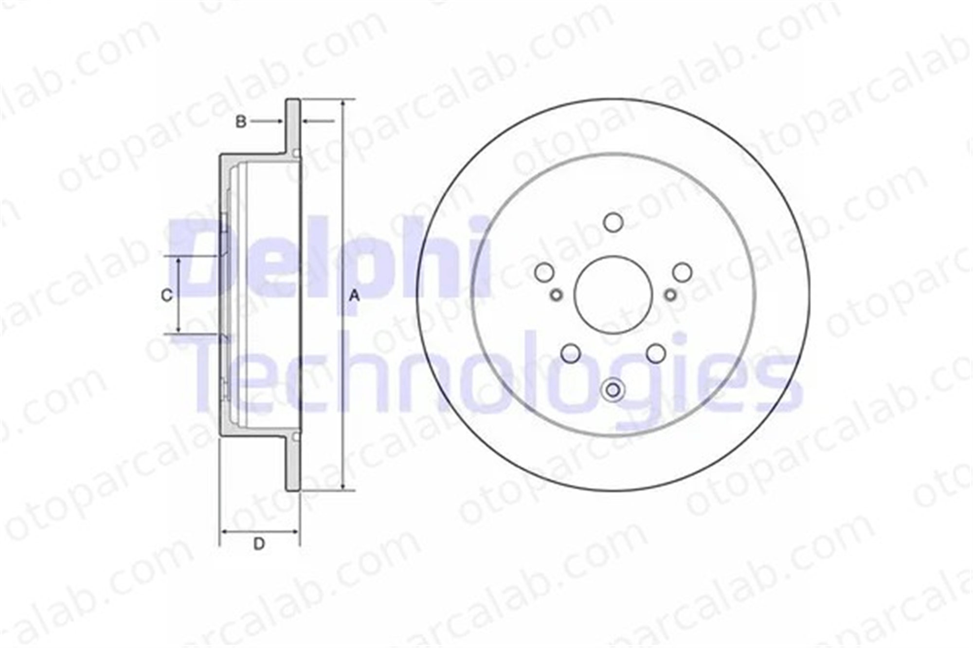 DELPHI BG4919C Fren Disk Ayna Arka Sağ ve Sol LEXUS RX TOYOTA SIENNA 4243148070 424310E020