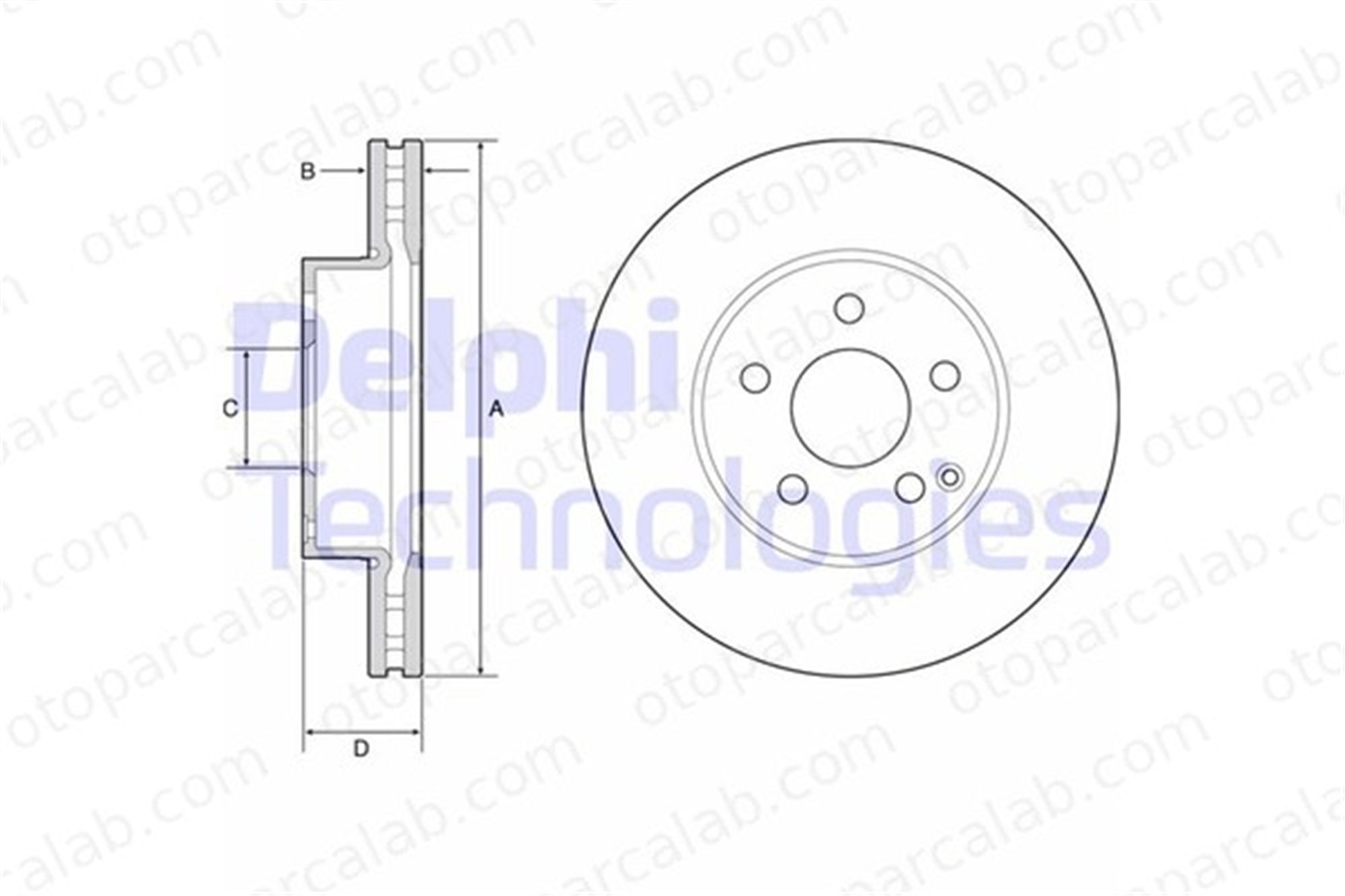 DELPHI BG4945C Fren Disk Ayna Ön Sağ ve Sol MERCEDES-BENZ C-SERISI C-SERISI T-Model A2044210712 A2044212512