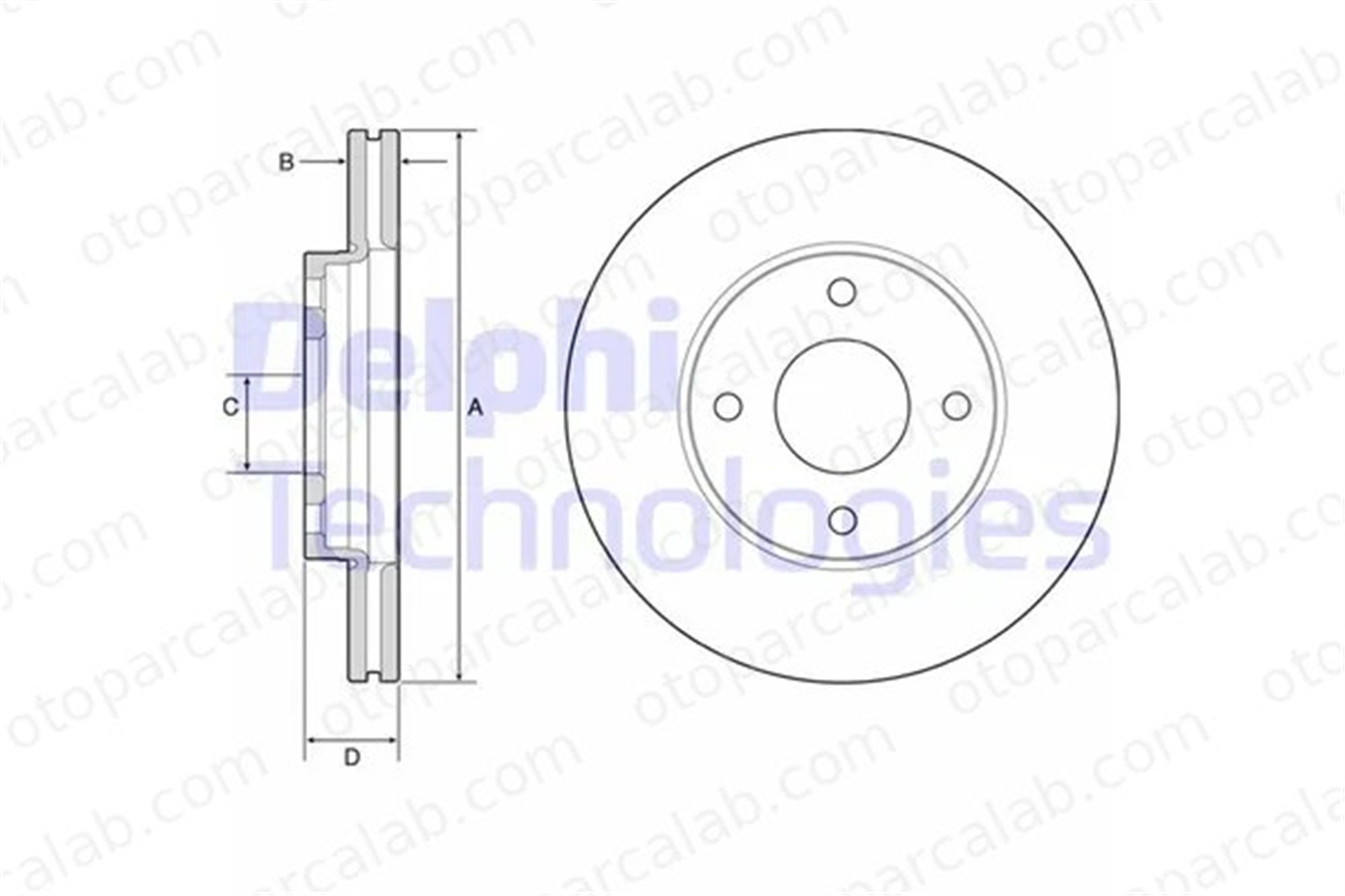 DELPHI BG4953C Fren Disk Ayna Ön Sağ ve Sol FORD FIESTA VII FIESTA VII Van H1BC1125A1A 2095058