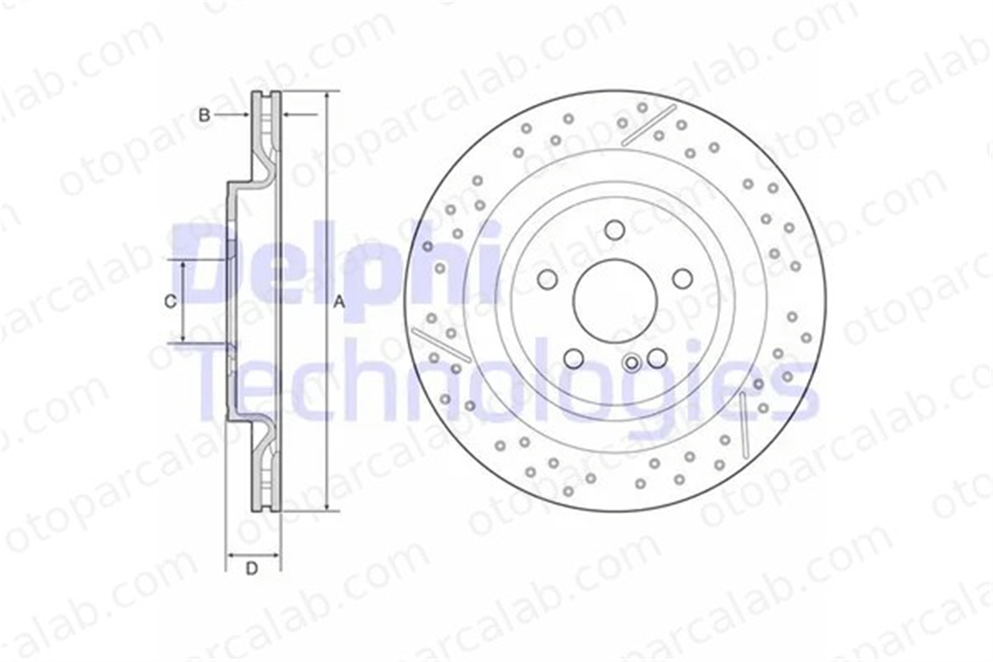 DELPHI BG4958C Fren Disk Ayna Arka Sağ ve Sol MERCEDES-BENZ A-SERISI CLA Coupe A1724230112 1724230112