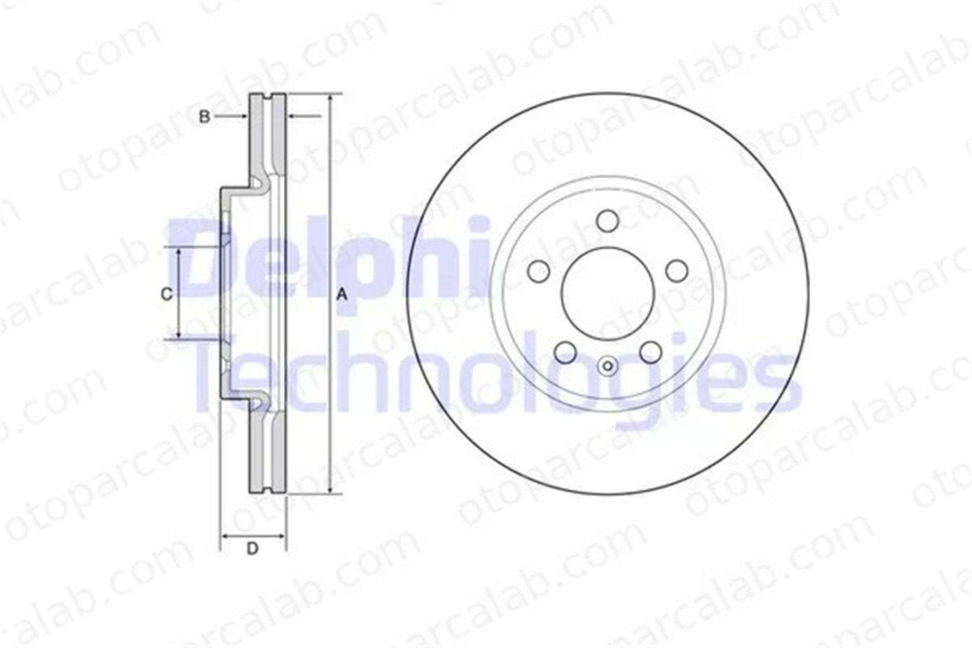 DELPHI BG4965C Fren Disk Ayna Ön Sağ ve Sol SEAT IBIZA V ARONA 2Q0615301H